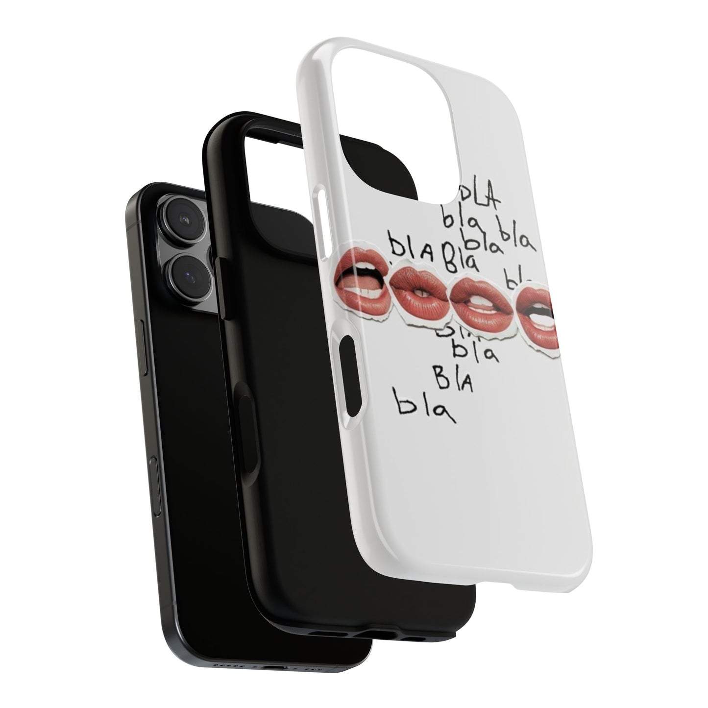 Playful Phone Case with Lips Design - Tough Cases