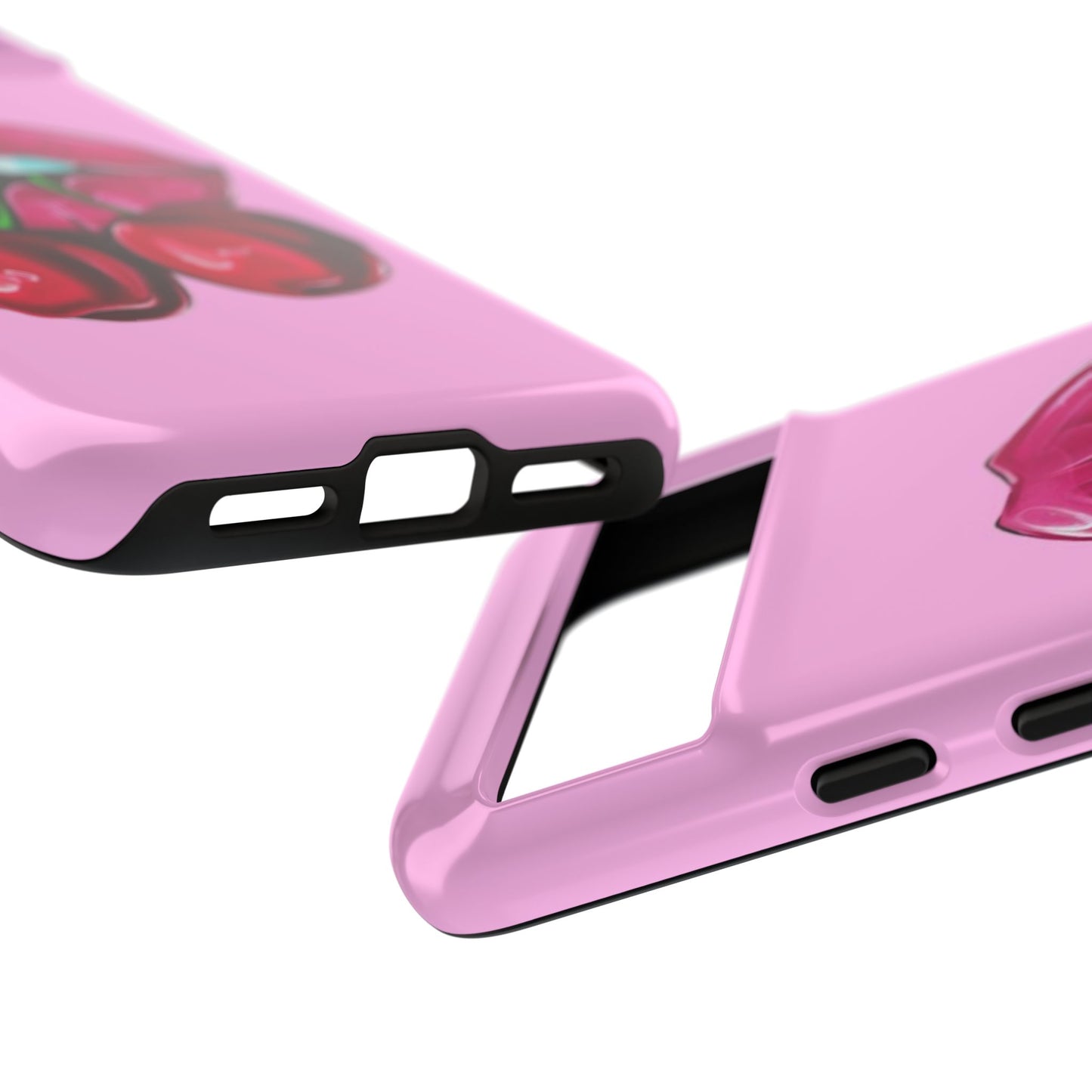 Stylish Phone Case with Cherry Kiss Design, Cute Gift for Her, Trendy Mobile Accessory, Perfect for Birthdays, Valentine's Day, Everyday Use