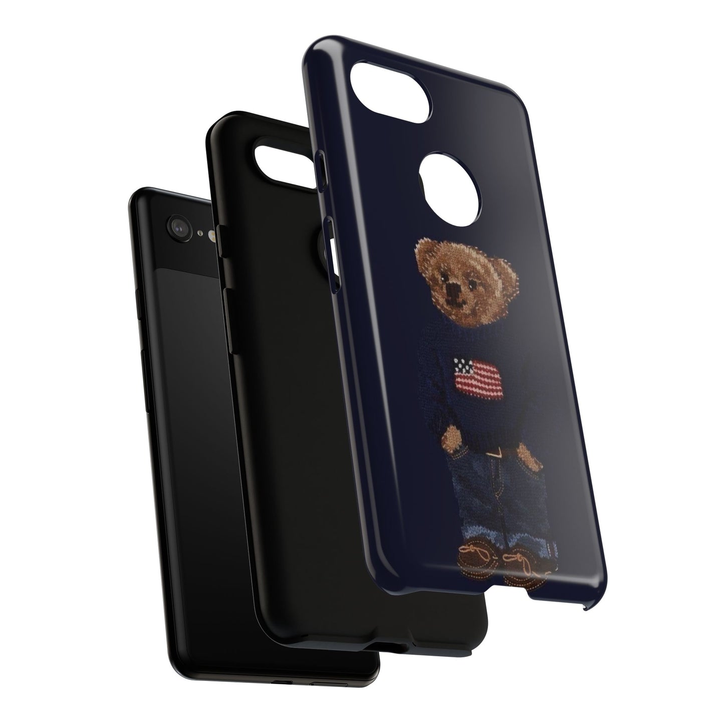 Patriotic Polo Bear Phone Case — Navy Protective Tough Case