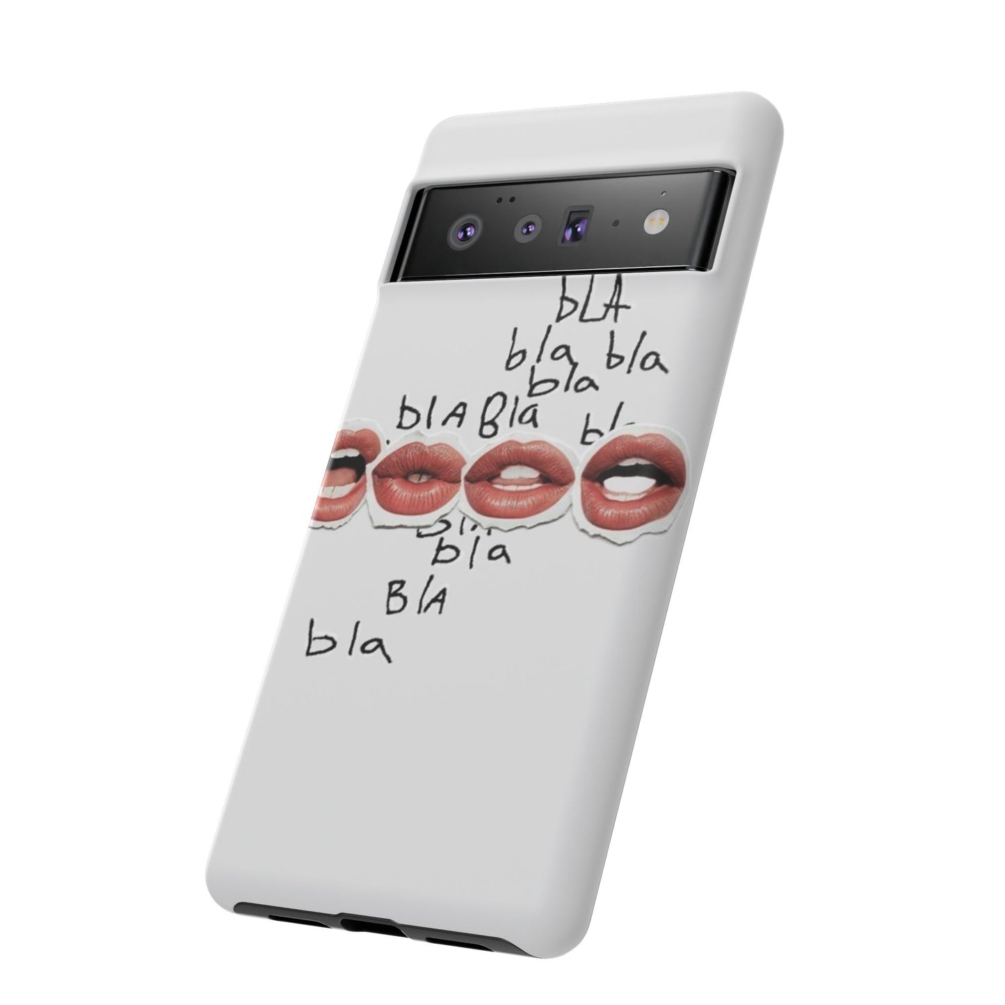 Playful Phone Case with Lips Design - Tough Cases