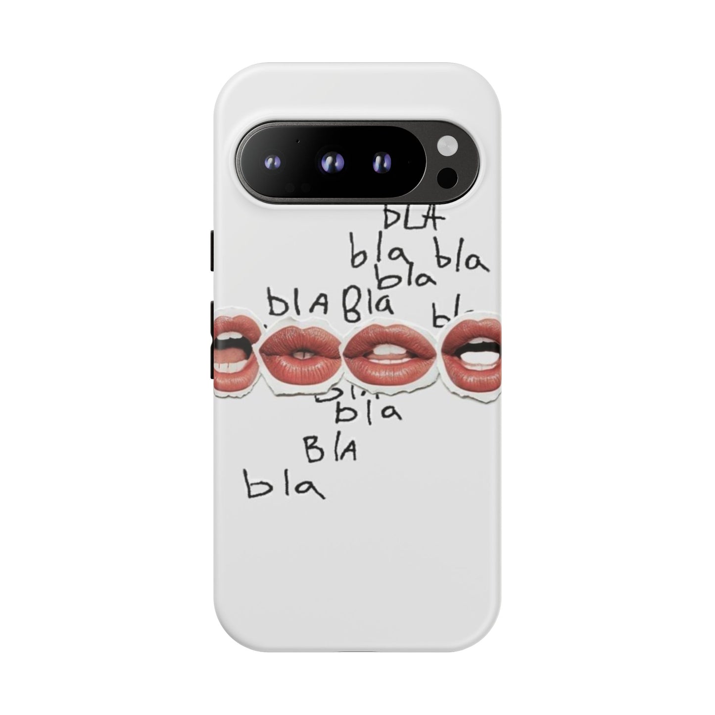 Playful Phone Case with Lips Design - Tough Cases