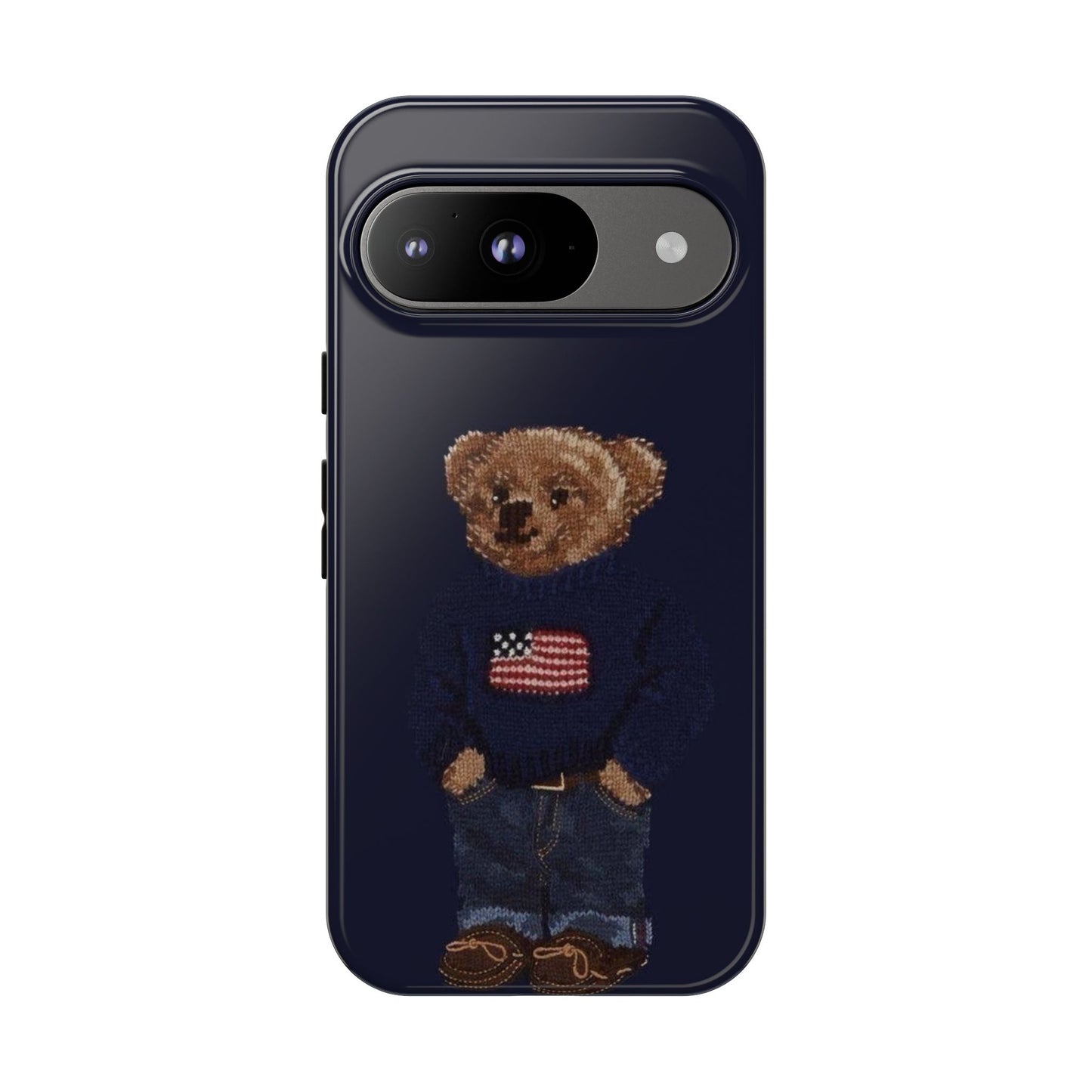 Patriotic Polo Bear Phone Case — Navy Protective Tough Case
