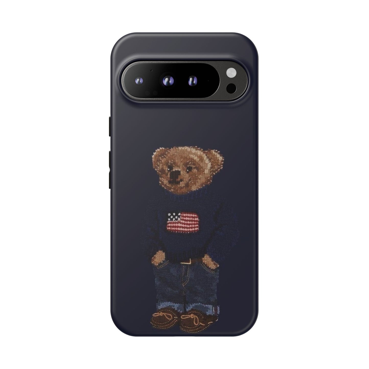 Patriotic Polo Bear Phone Case — Navy Protective Tough Case