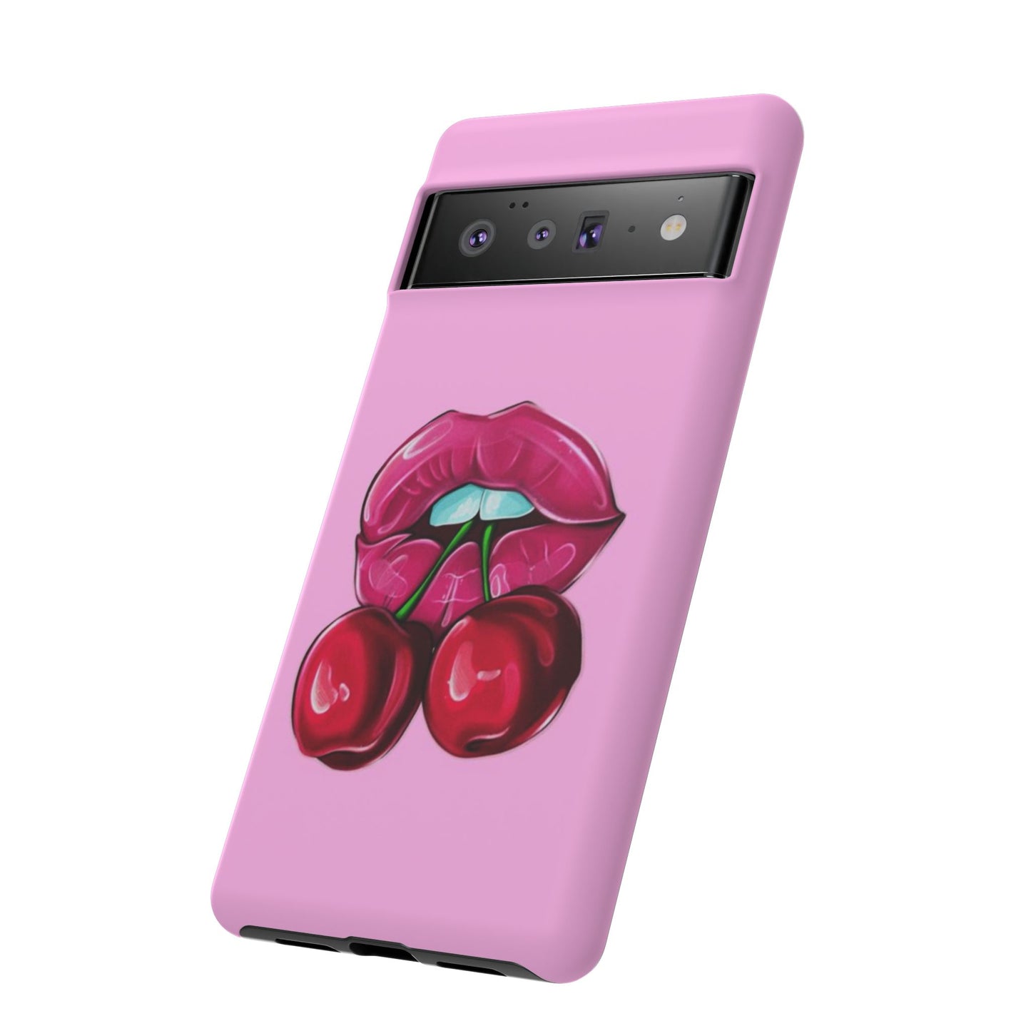 Stylish Phone Case with Cherry Kiss Design, Cute Gift for Her, Trendy Mobile Accessory, Perfect for Birthdays, Valentine's Day, Everyday Use