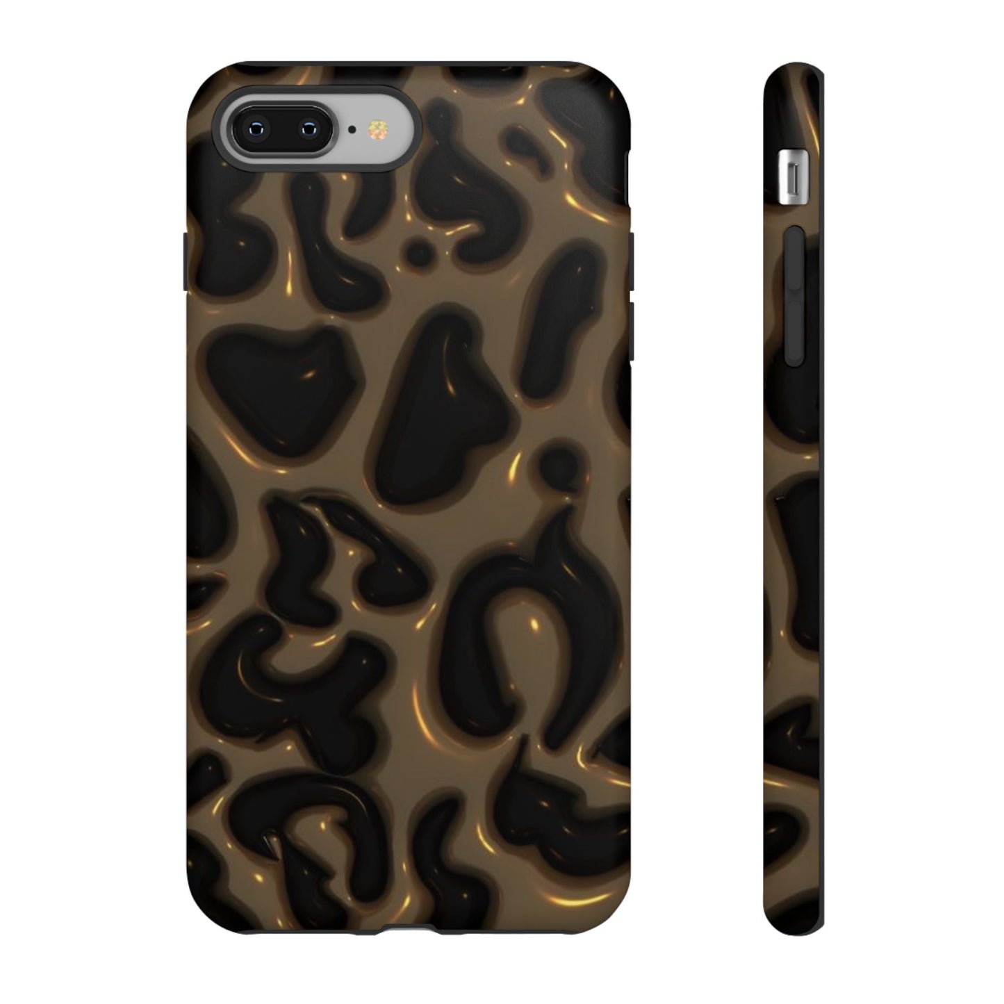 Leopard Gloss Tough Phone Case — Durable Protective iPhone Cover with Glossy Brown Animal Print