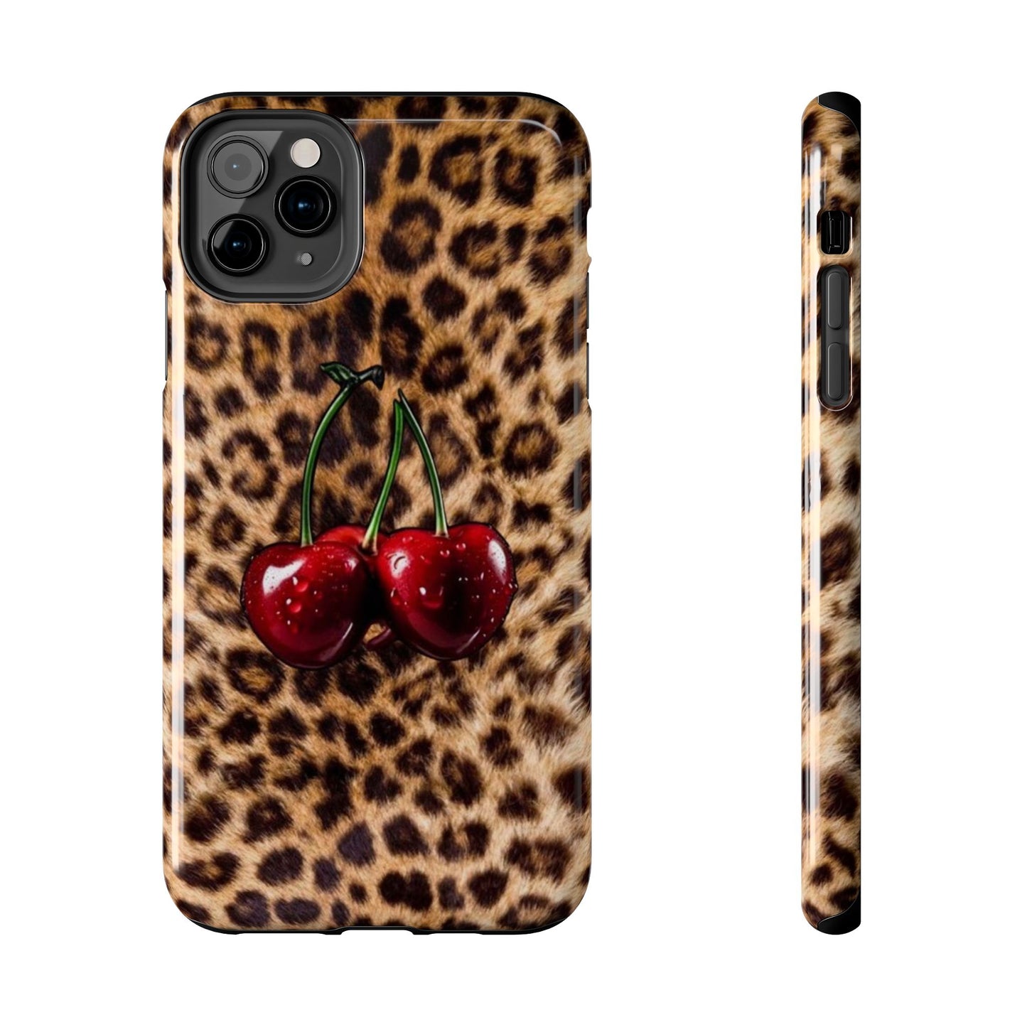 Wild Cherry Leopard Tough Phone Case - Stylish and Durable Protection