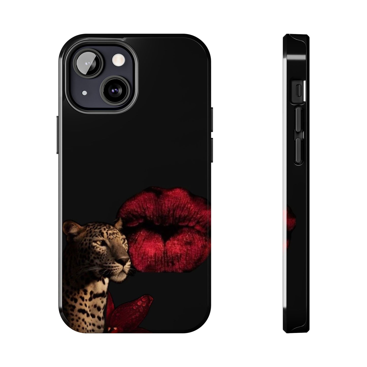 Wild Kiss Tough Phone Case - Stylish Leopard Design for Animal Lovers