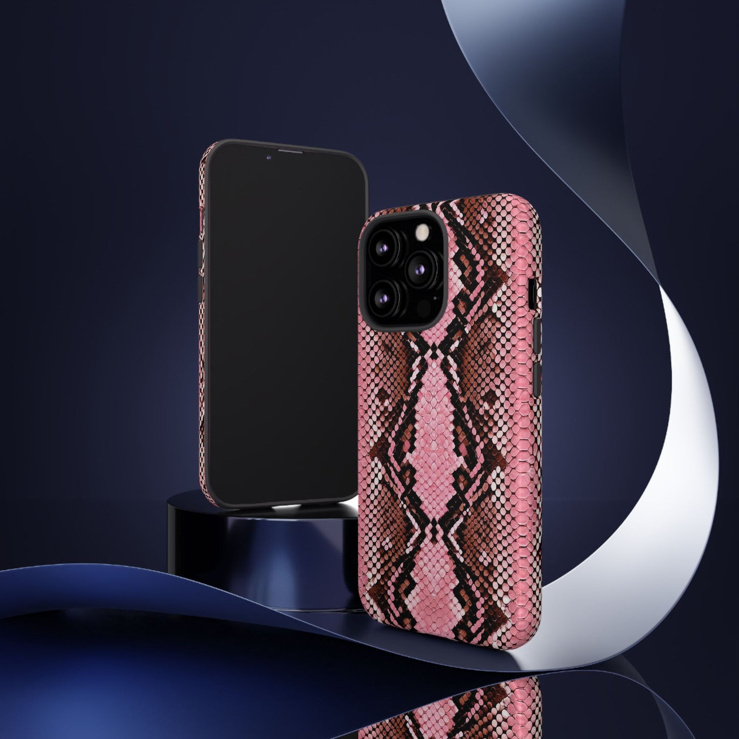 Pink Snake Skin Tough Phone Case — Protective Stylish iPhone Cover