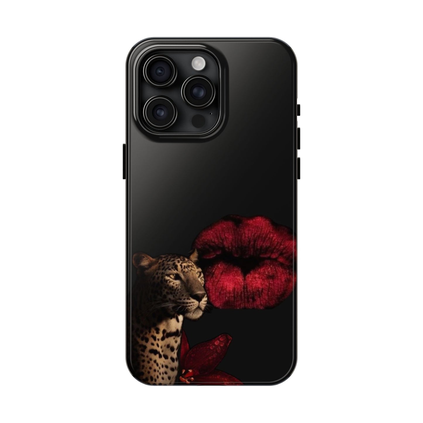 Wild Kiss Tough Phone Case - Stylish Leopard Design for Animal Lovers