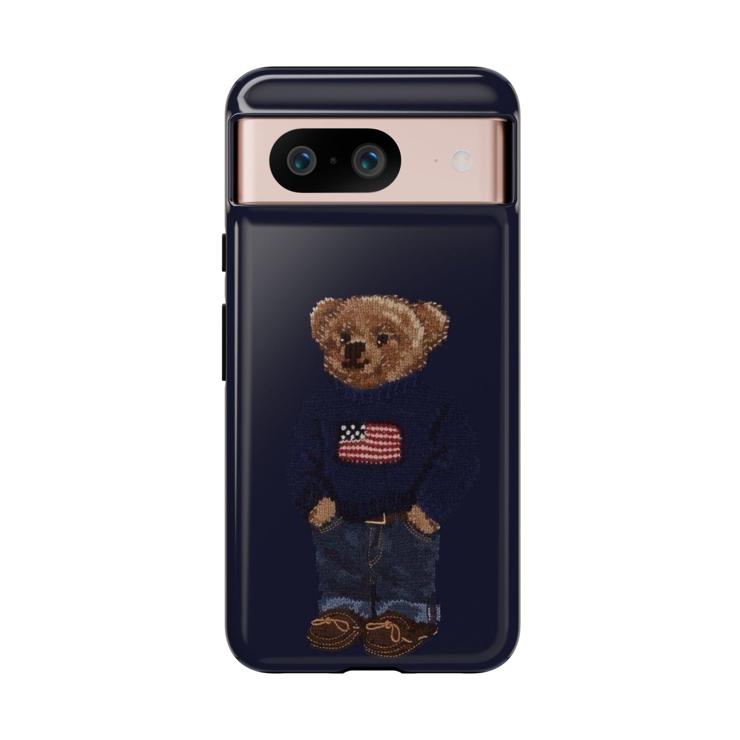 Patriotic Polo Bear Phone Case — Navy Protective Tough Case