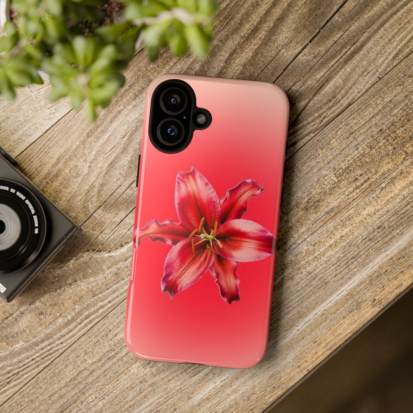 Phone Case - Vibrant Red Lily Glossy & Matte Tough Case