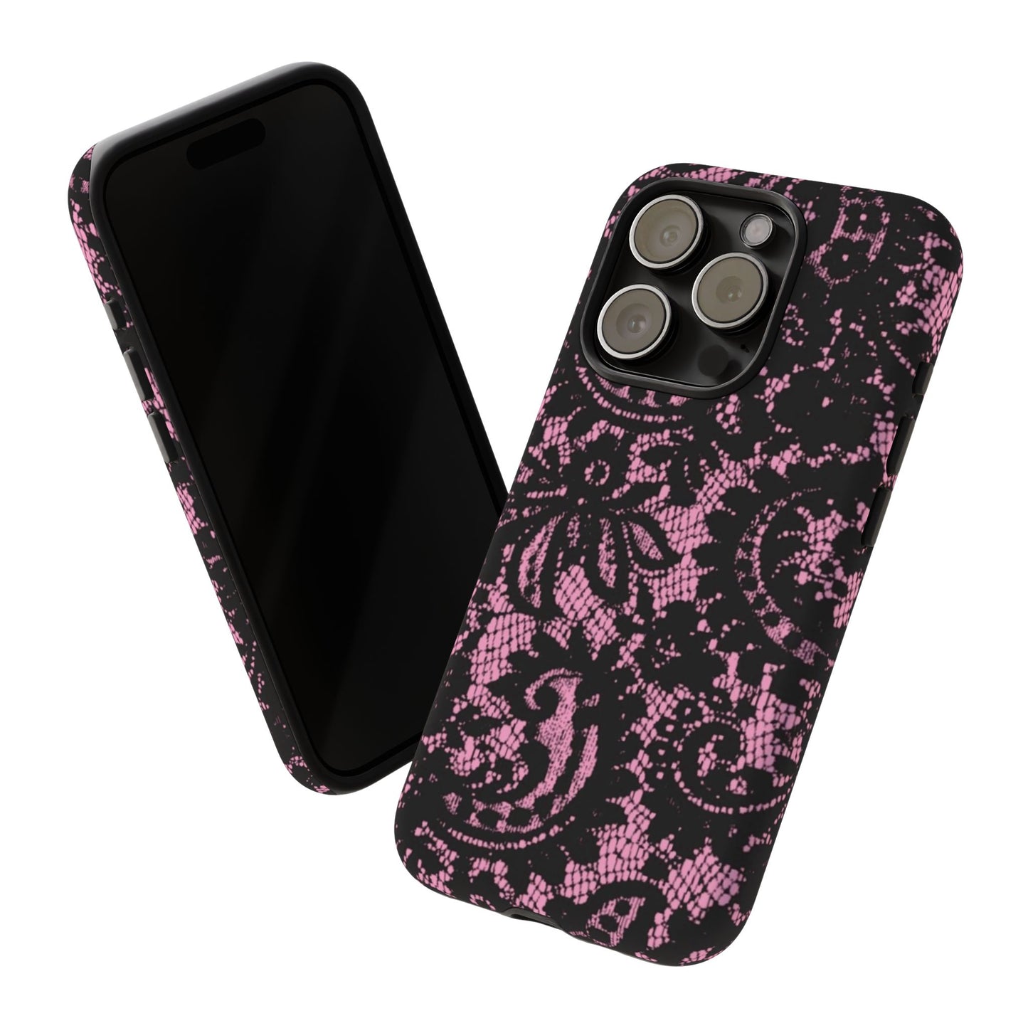 Phone Case — Pink Lace Floral Tough Protective Case