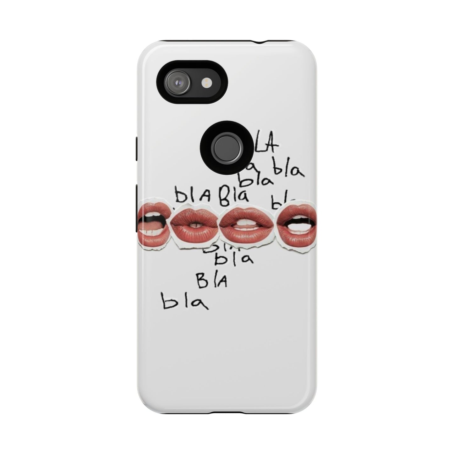 Playful Phone Case with Lips Design - Tough Cases