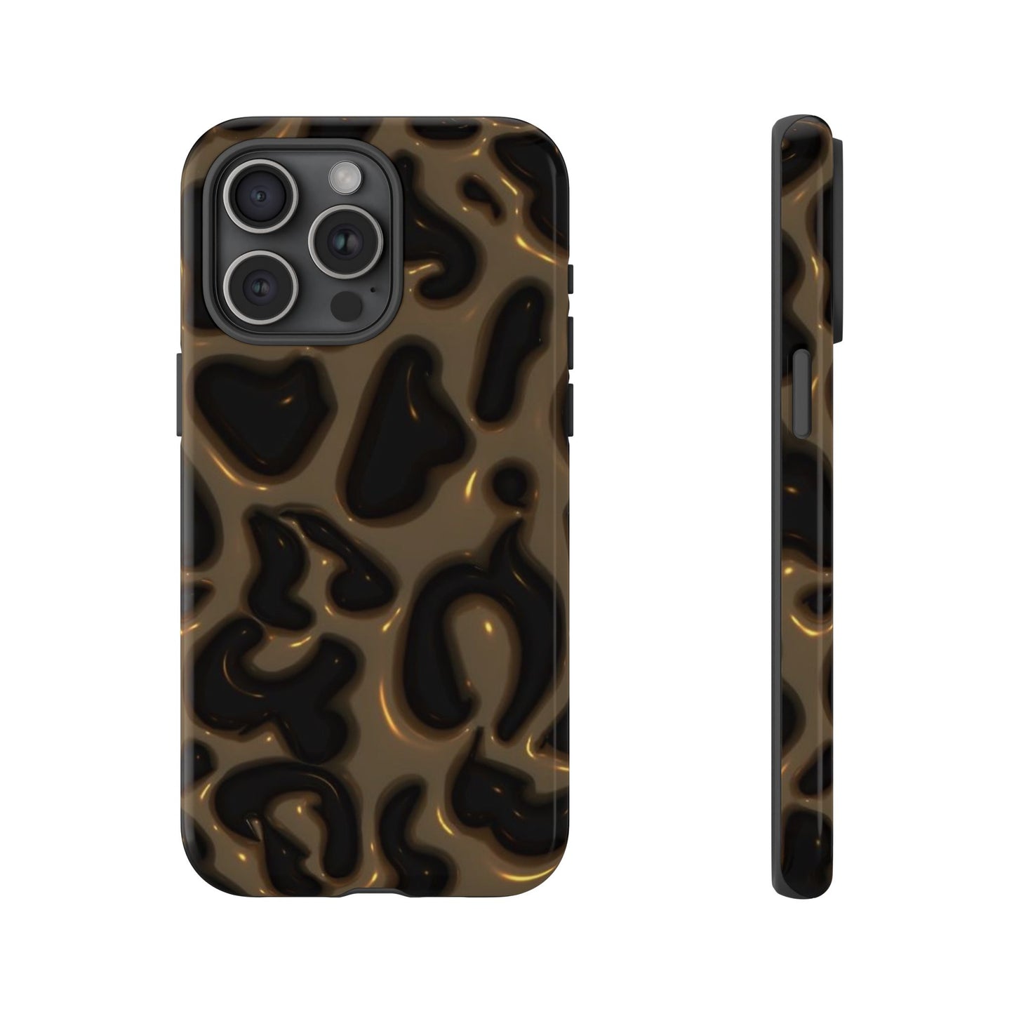 Leopard Gloss Tough Phone Case — Durable Protective iPhone Cover with Glossy Brown Animal Print