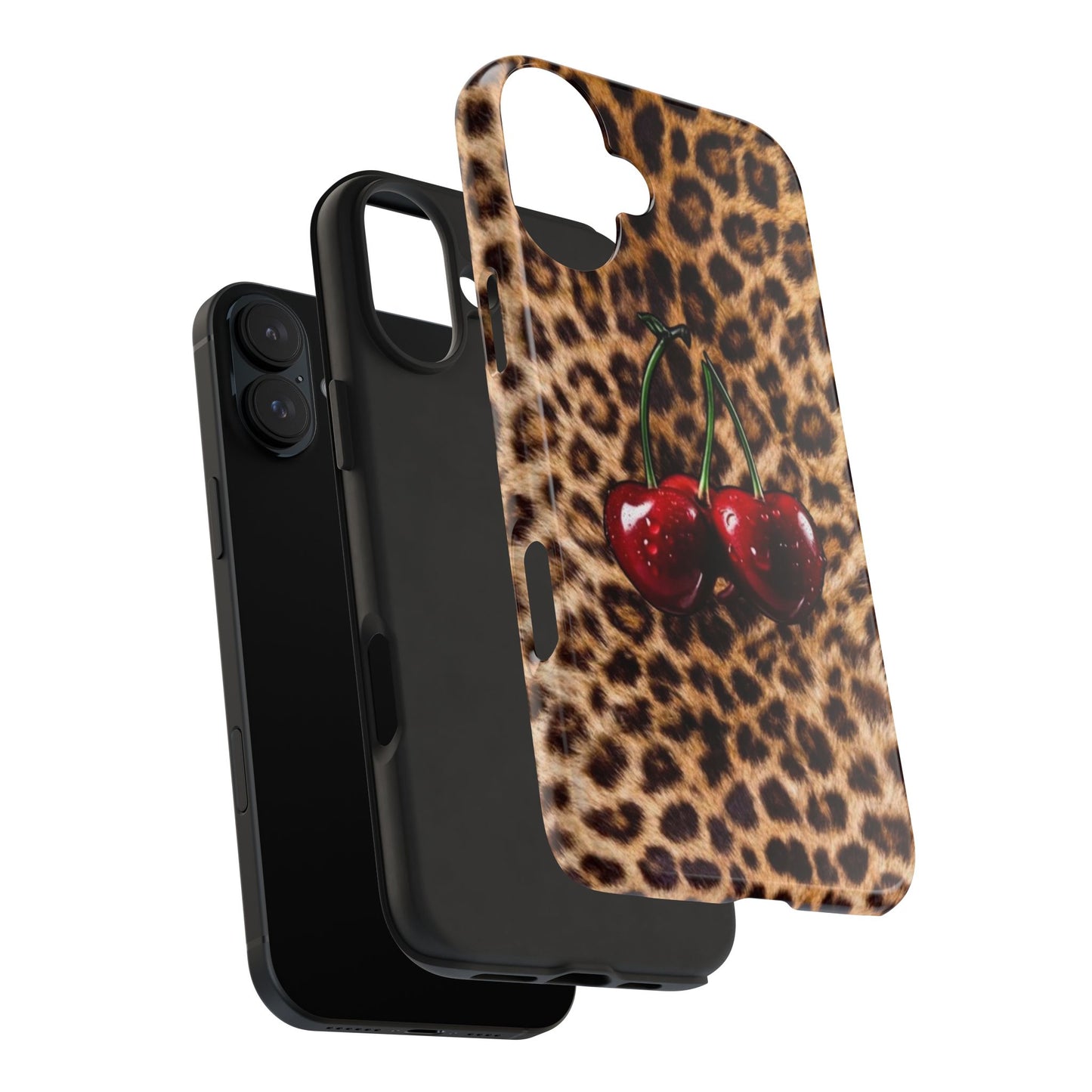 Wild Cherry Leopard Tough Phone Case - Stylish and Durable Protection