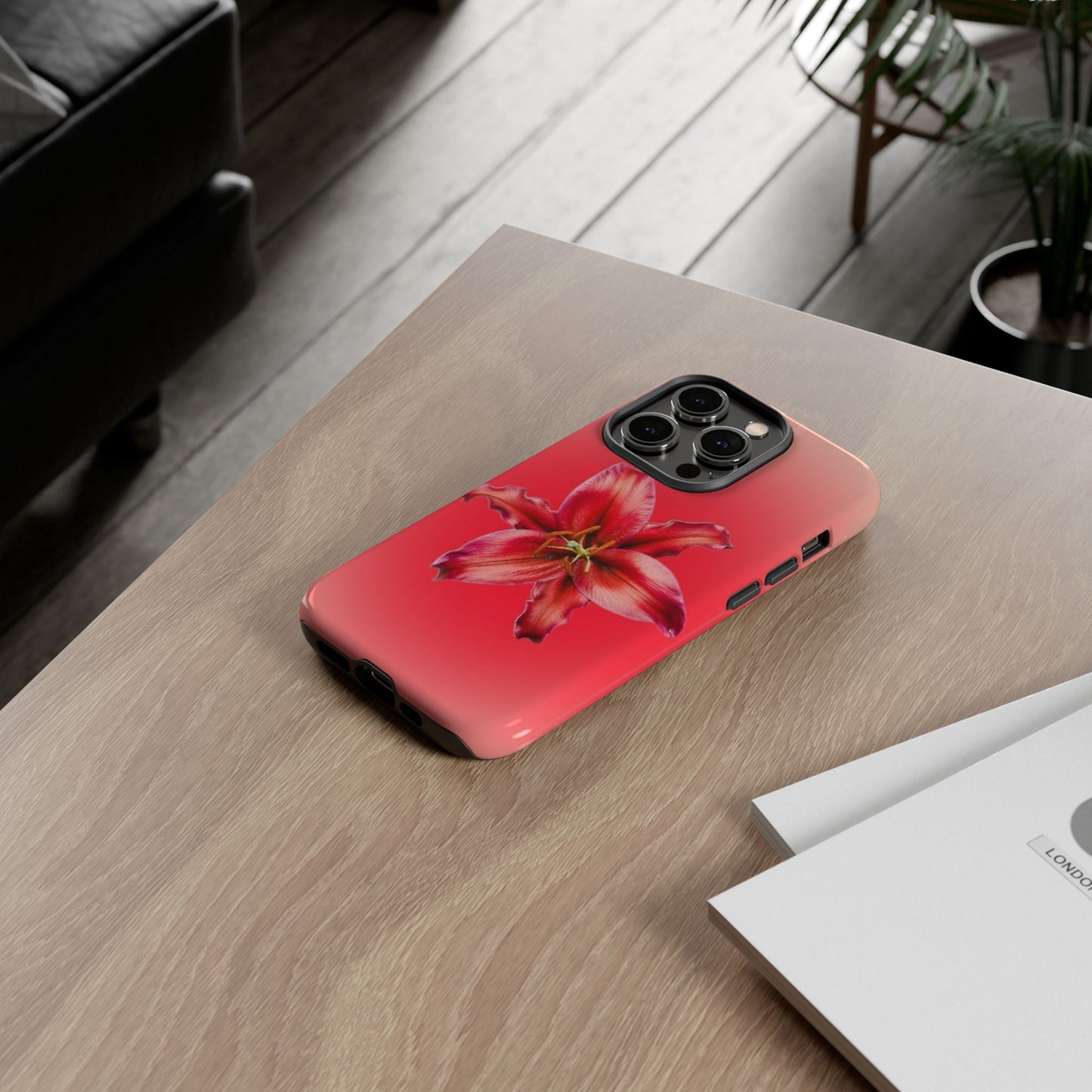 Phone Case - Vibrant Red Lily Glossy & Matte Tough Case