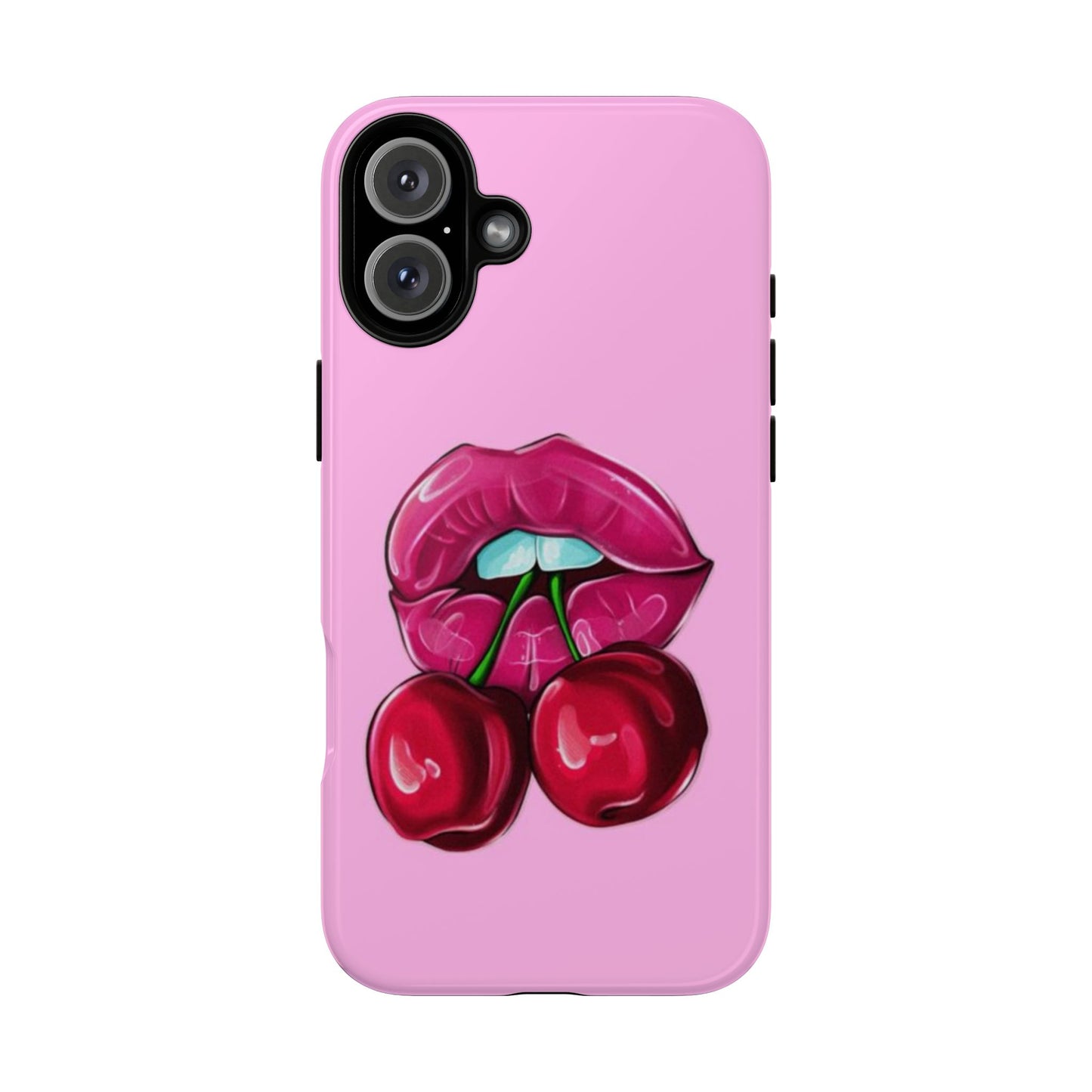 Stylish Phone Case with Cherry Kiss Design, Cute Gift for Her, Trendy Mobile Accessory, Perfect for Birthdays, Valentine's Day, Everyday Use