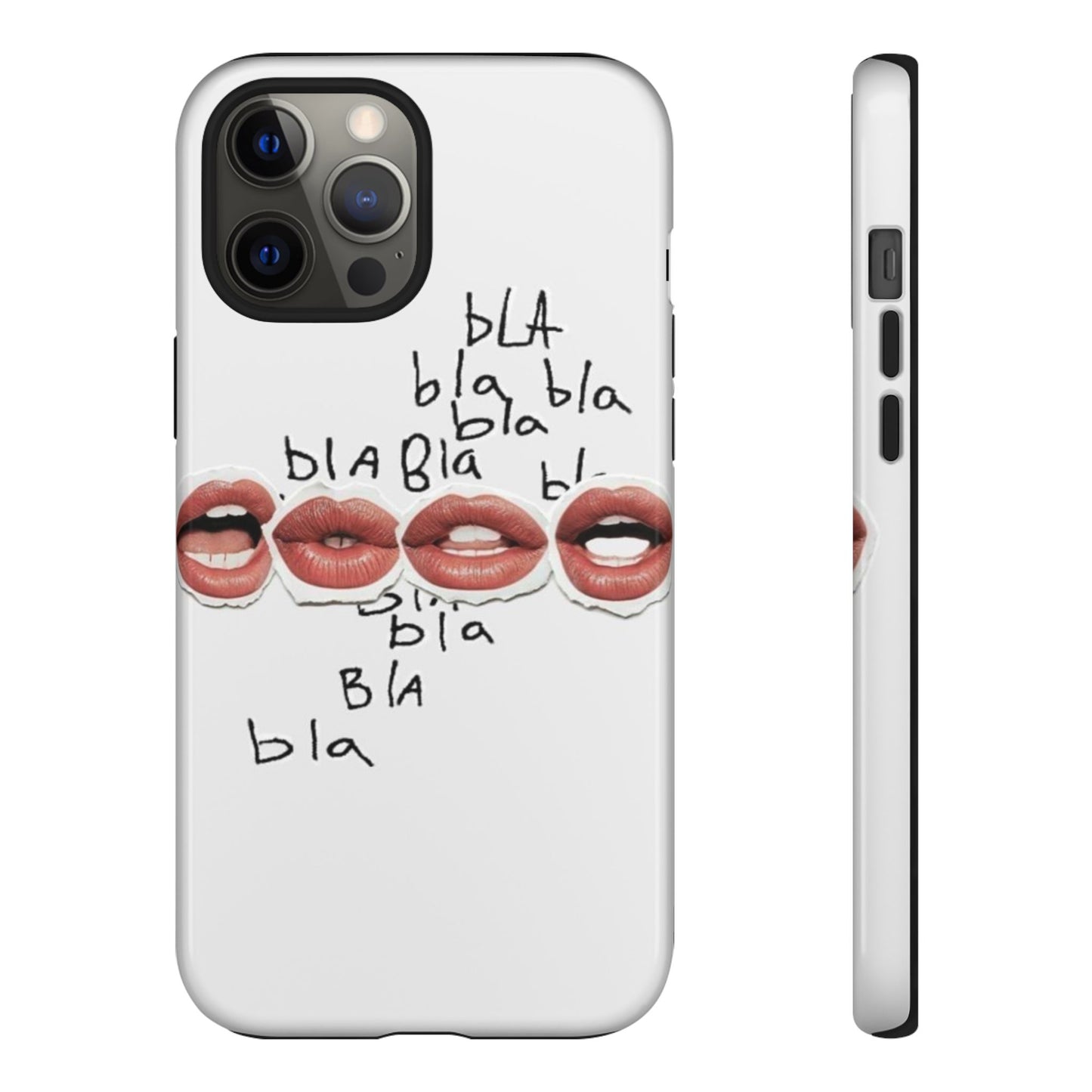 Playful Phone Case with Lips Design - Tough Cases