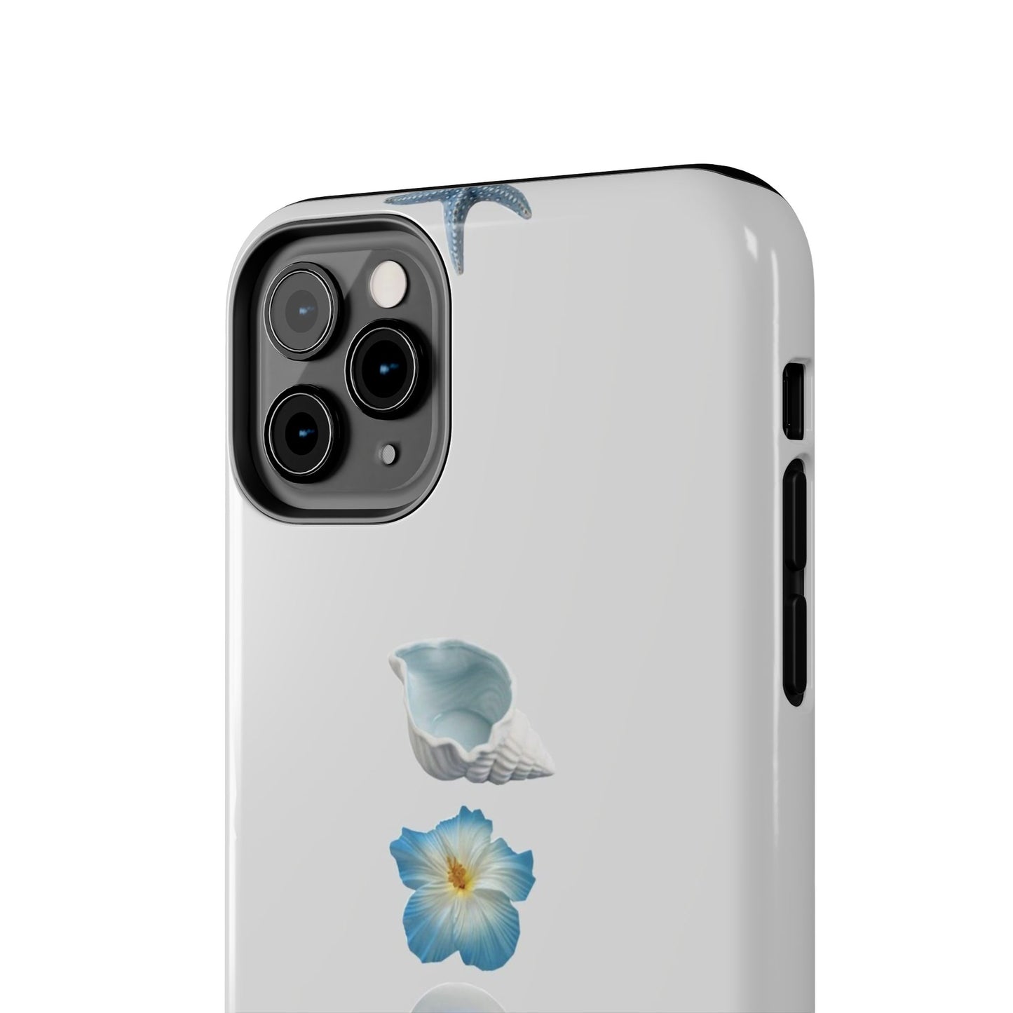 Ocean-Inspired Tough Phone Cases - Coastal Design with Shells and Pearls