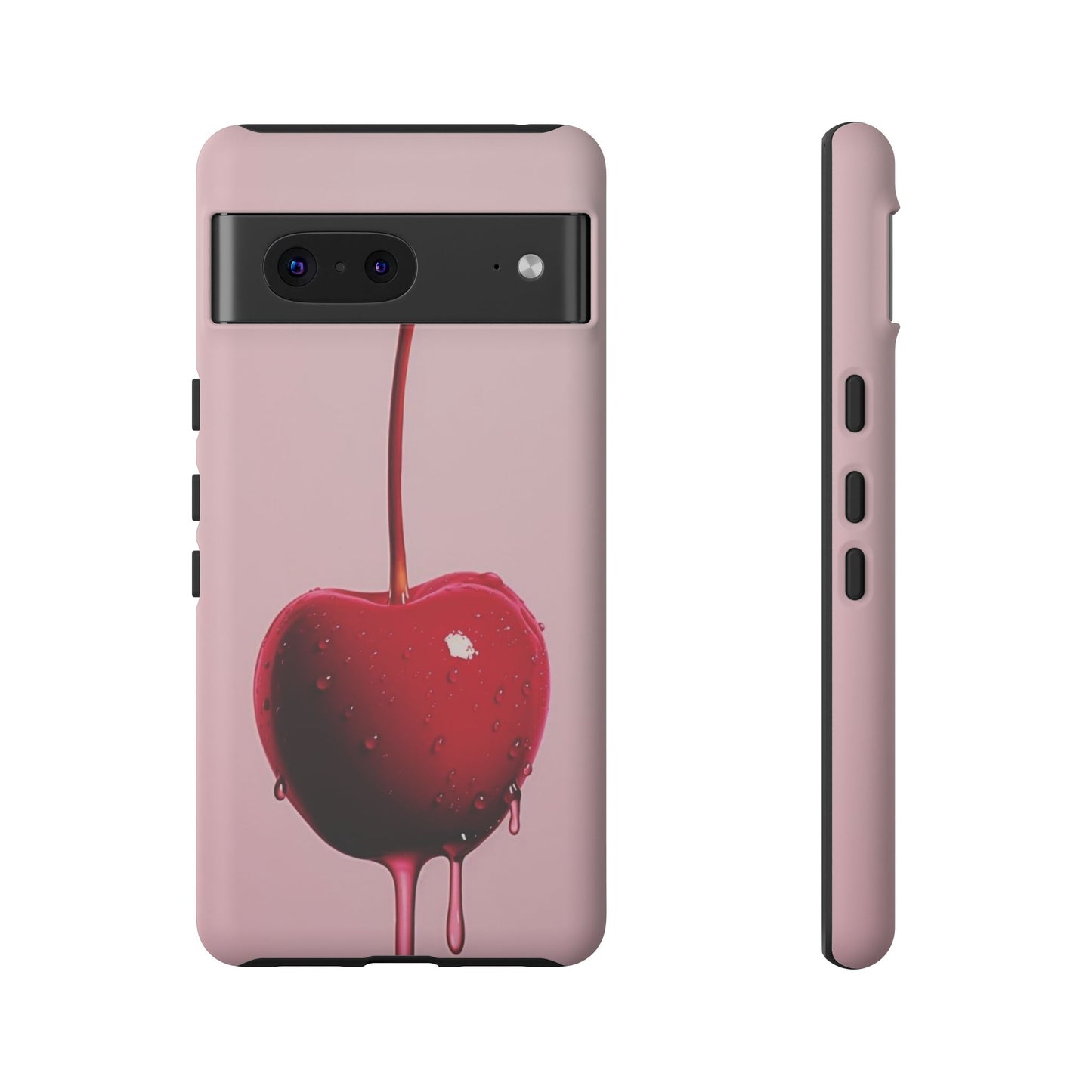 Cherry Drip Phone Case, Tough Phone Cover, Cute Cherry Accessory, Trendy Mobile Case, Kawaii Phone Case, Gift for Her