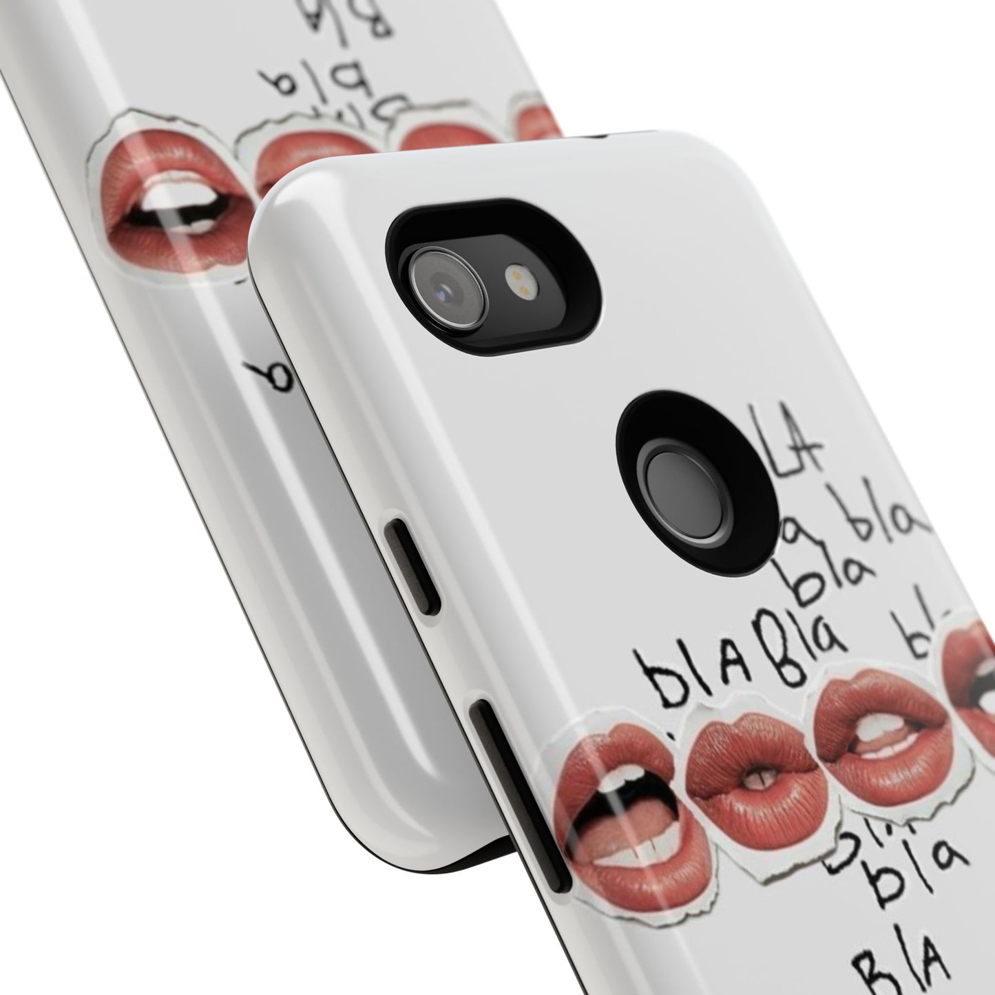 Playful Phone Case with Lips Design - Tough Cases