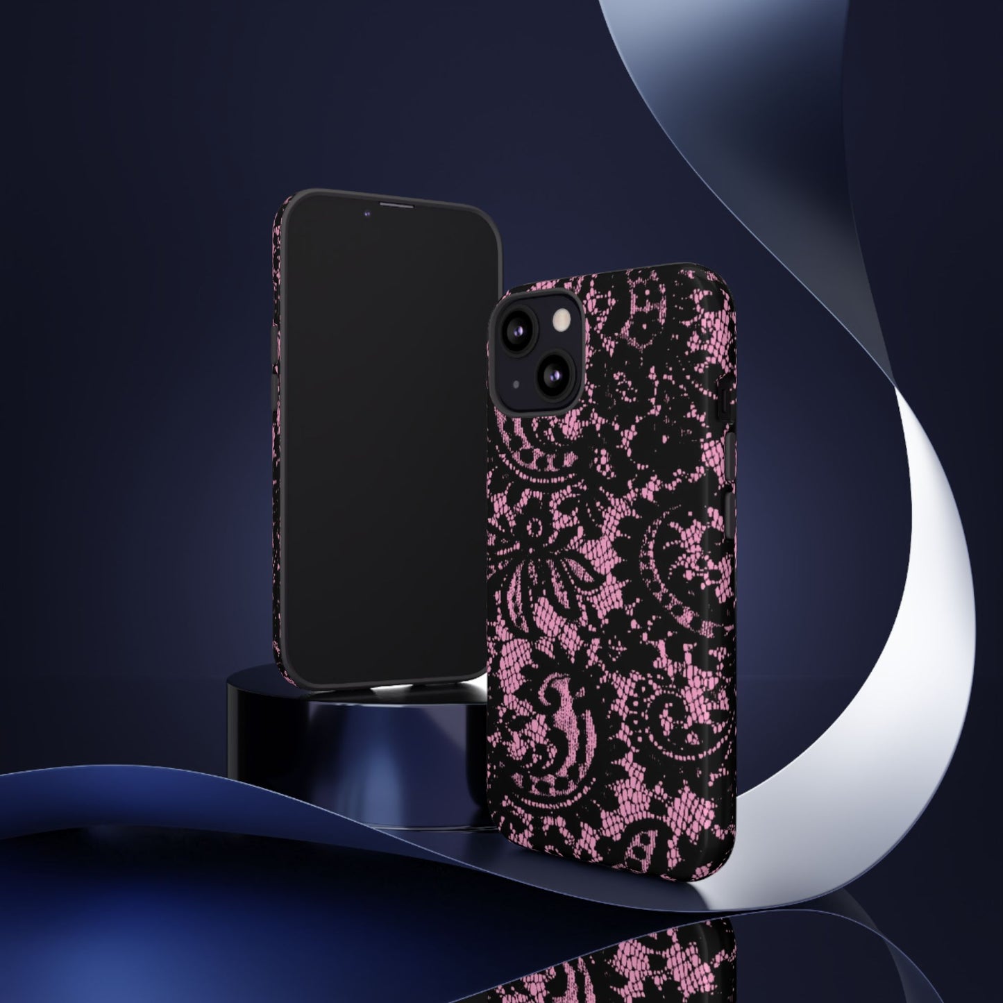 Phone Case — Pink Lace Floral Tough Protective Case