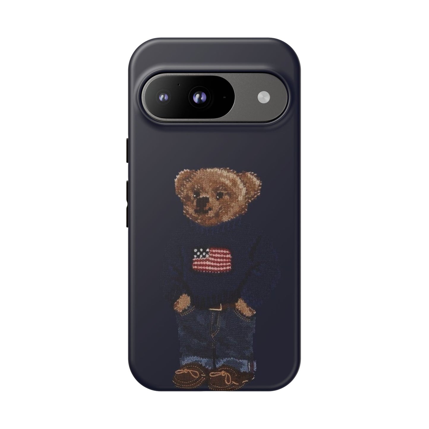 Patriotic Polo Bear Phone Case — Navy Protective Tough Case