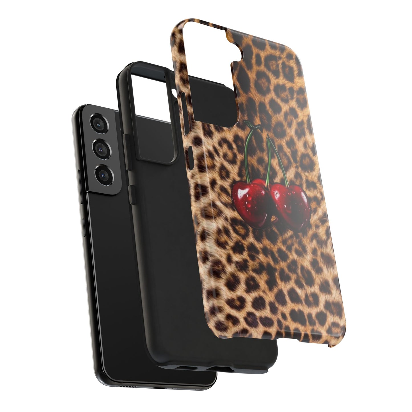 Wild Cherry Leopard Tough Phone Case - Stylish and Durable Protection