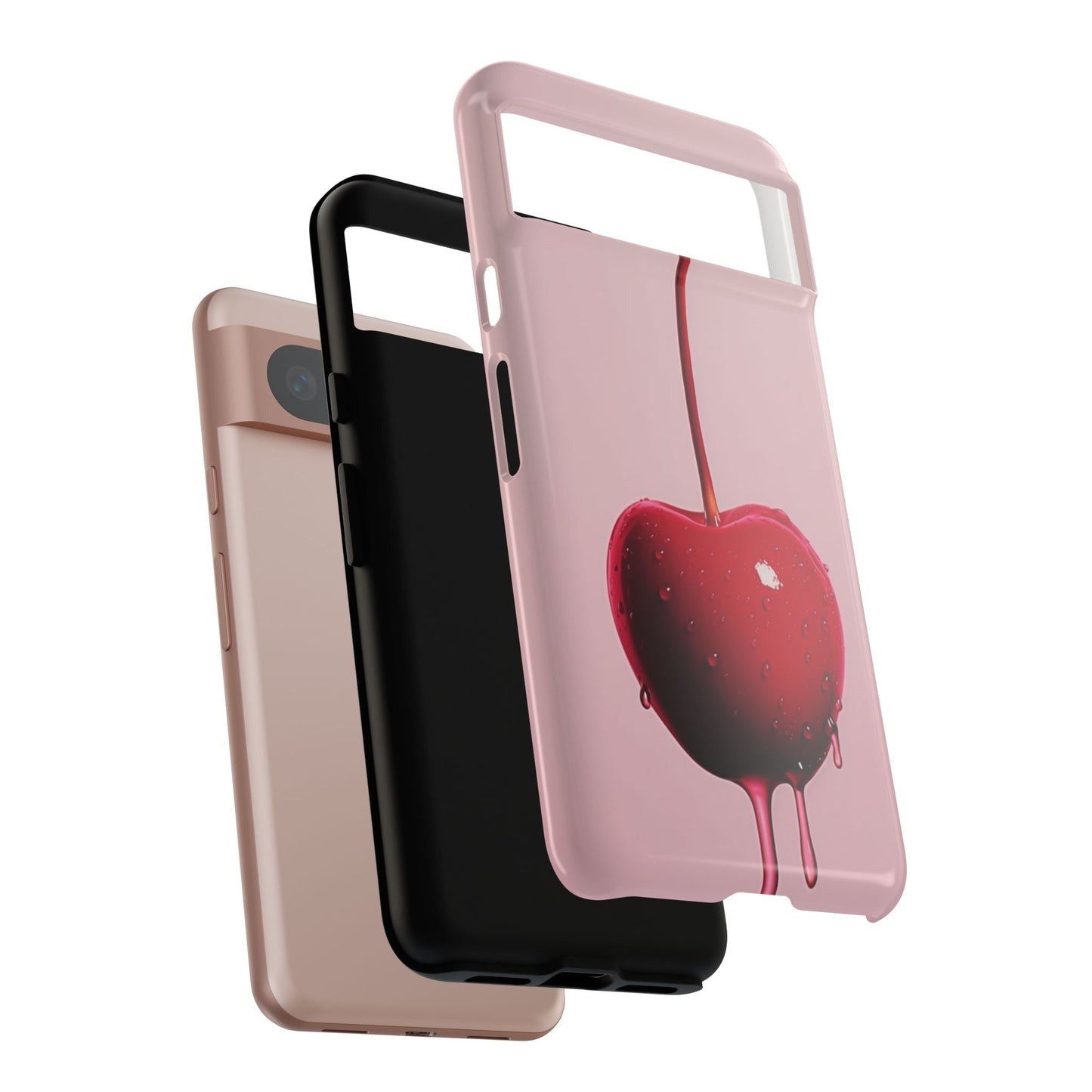 Cherry Drip Phone Case, Tough Phone Cover, Cute Cherry Accessory, Trendy Mobile Case, Kawaii Phone Case, Gift for Her