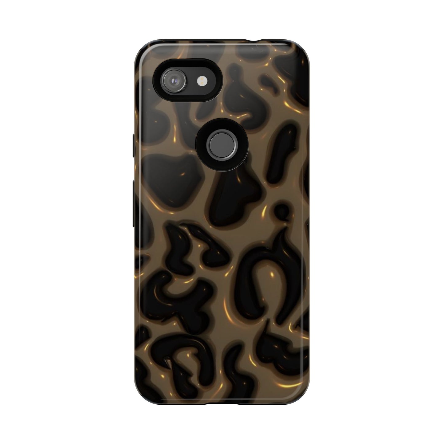 Leopard Gloss Tough Phone Case — Durable Protective iPhone Cover with Glossy Brown Animal Print