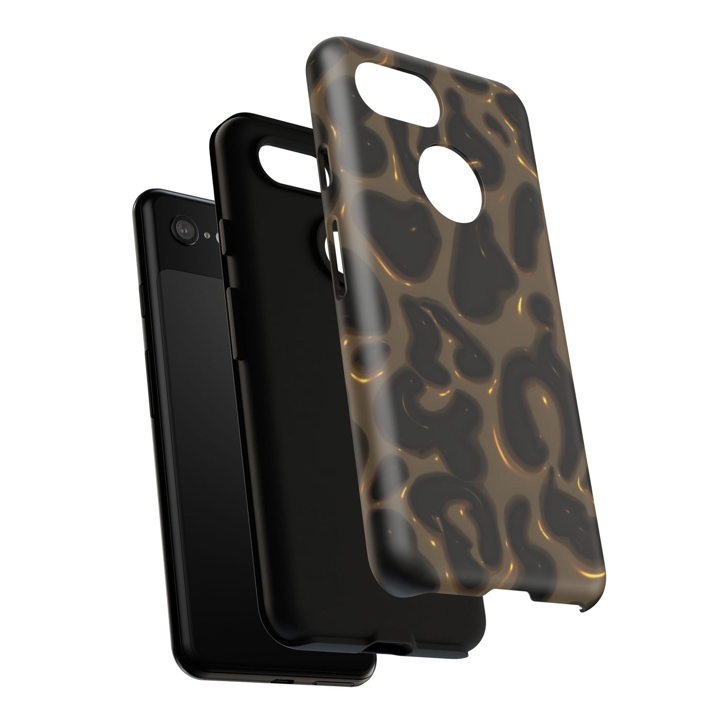 Leopard Gloss Tough Phone Case — Durable Protective iPhone Cover with Glossy Brown Animal Print