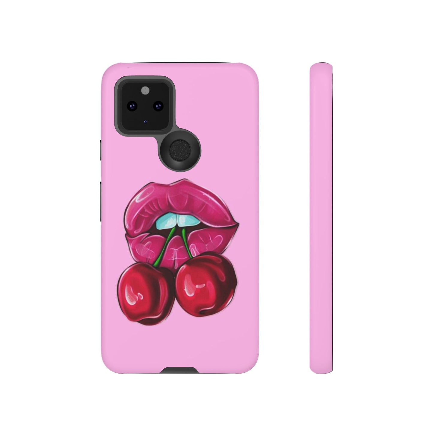 Stylish Phone Case with Cherry Kiss Design, Cute Gift for Her, Trendy Mobile Accessory, Perfect for Birthdays, Valentine's Day, Everyday Use