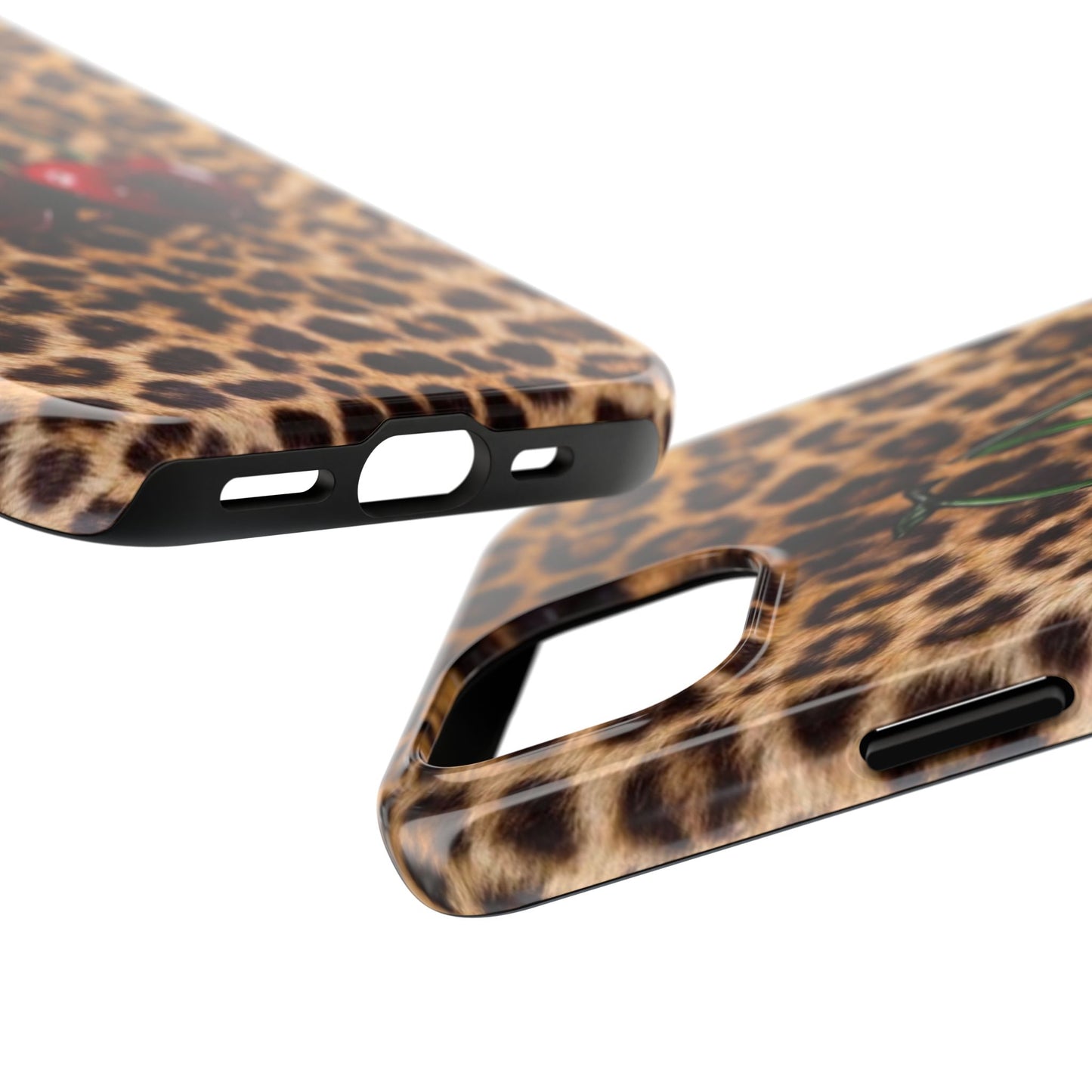Wild Cherry Leopard Tough Phone Case - Stylish and Durable Protection