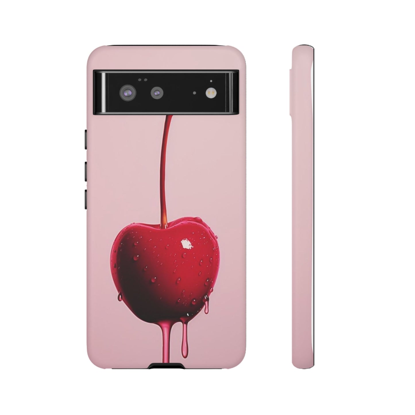 Cherry Drip Phone Case, Tough Phone Cover, Cute Cherry Accessory, Trendy Mobile Case, Kawaii Phone Case, Gift for Her