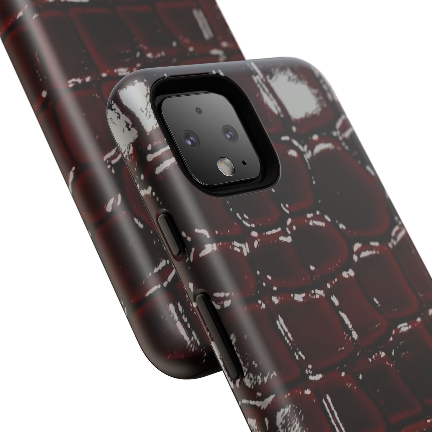Croc Embossed Burgundy Tough Phone Case