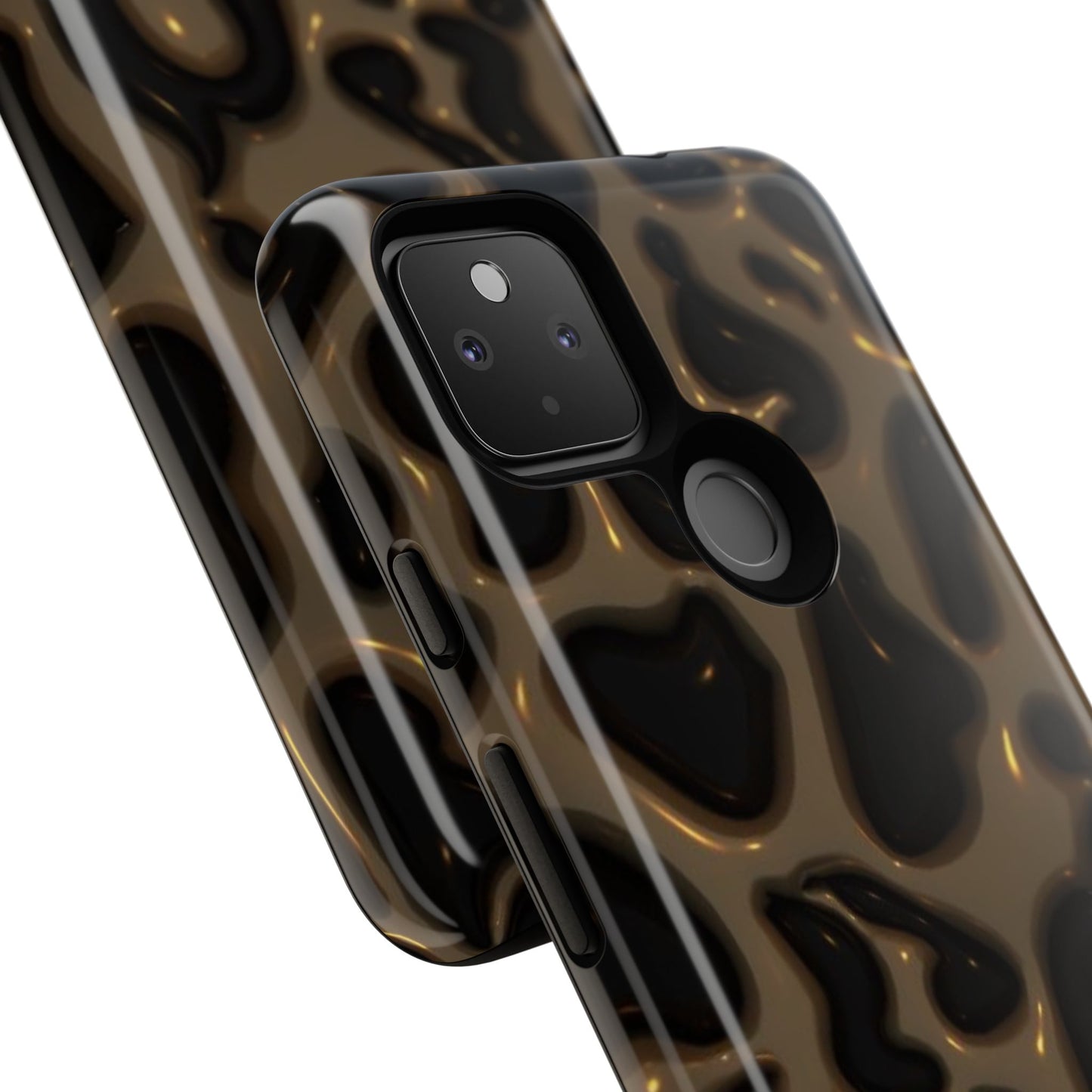 Leopard Gloss Tough Phone Case — Durable Protective iPhone Cover with Glossy Brown Animal Print