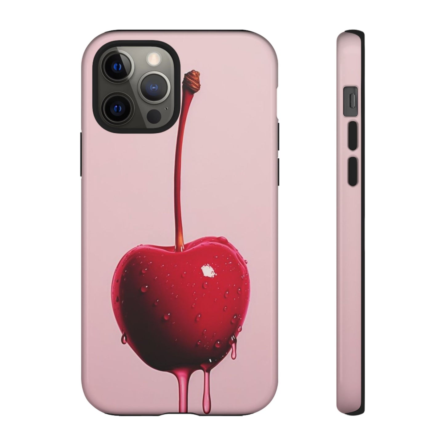 Cherry Drip Phone Case, Tough Phone Cover, Cute Cherry Accessory, Trendy Mobile Case, Kawaii Phone Case, Gift for Her