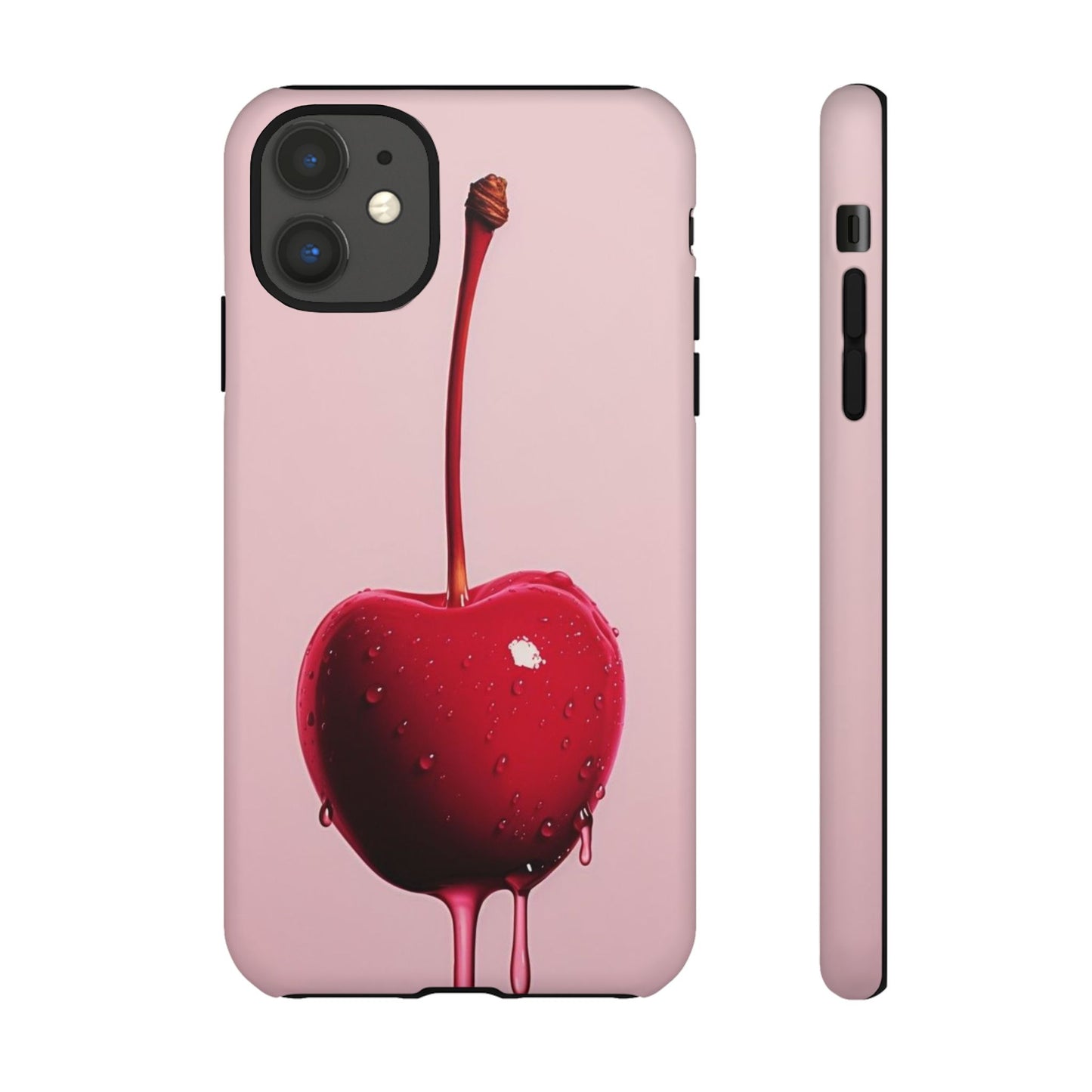 Cherry Drip Phone Case, Tough Phone Cover, Cute Cherry Accessory, Trendy Mobile Case, Kawaii Phone Case, Gift for Her