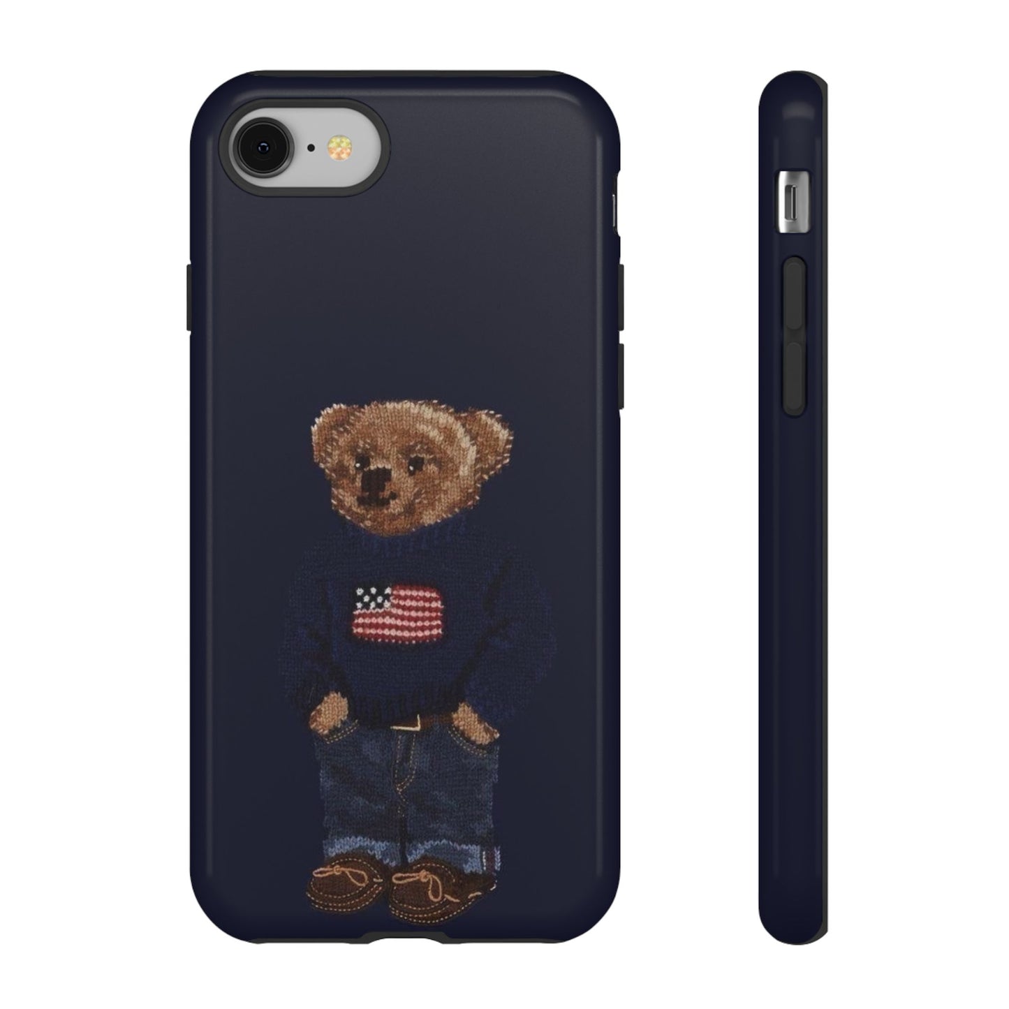 Patriotic Polo Bear Phone Case — Navy Protective Tough Case