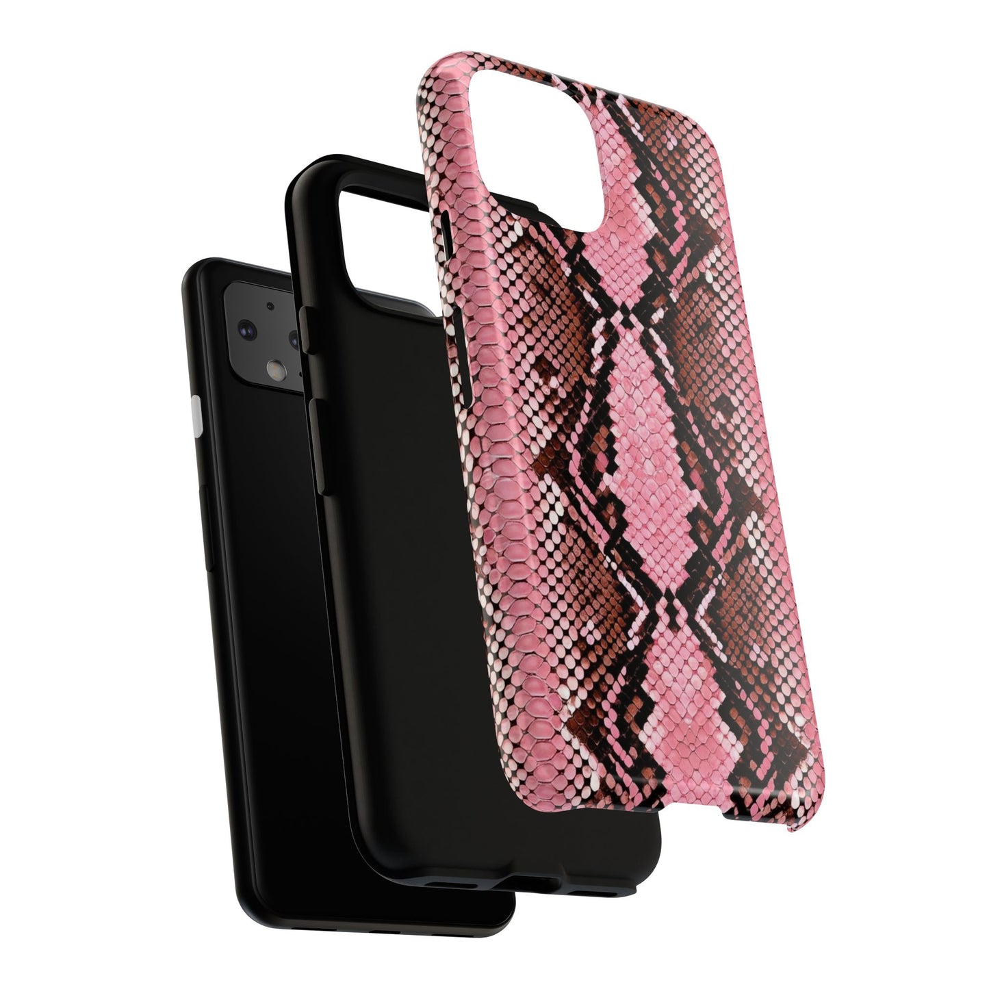 Pink Snake Skin Tough Phone Case — Protective Stylish iPhone Cover