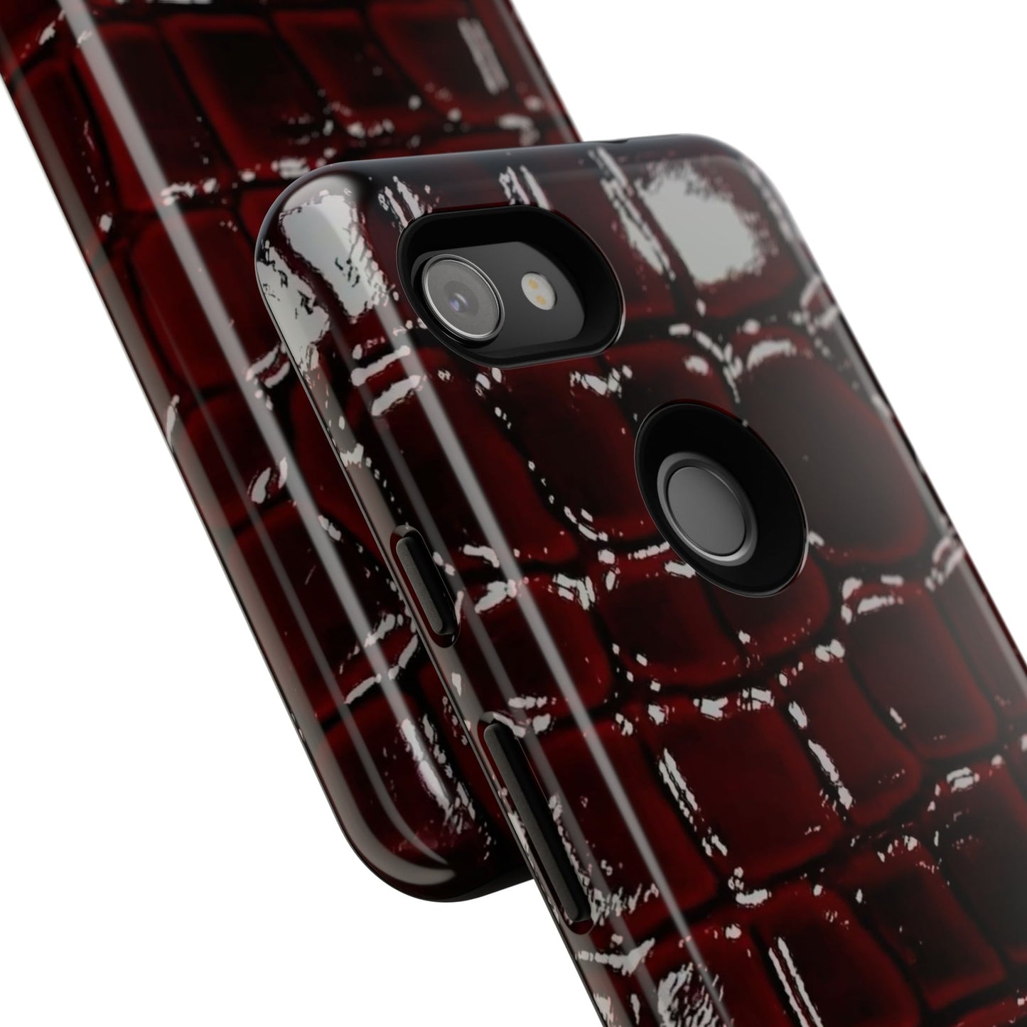 Croc Embossed Burgundy Tough Phone Case