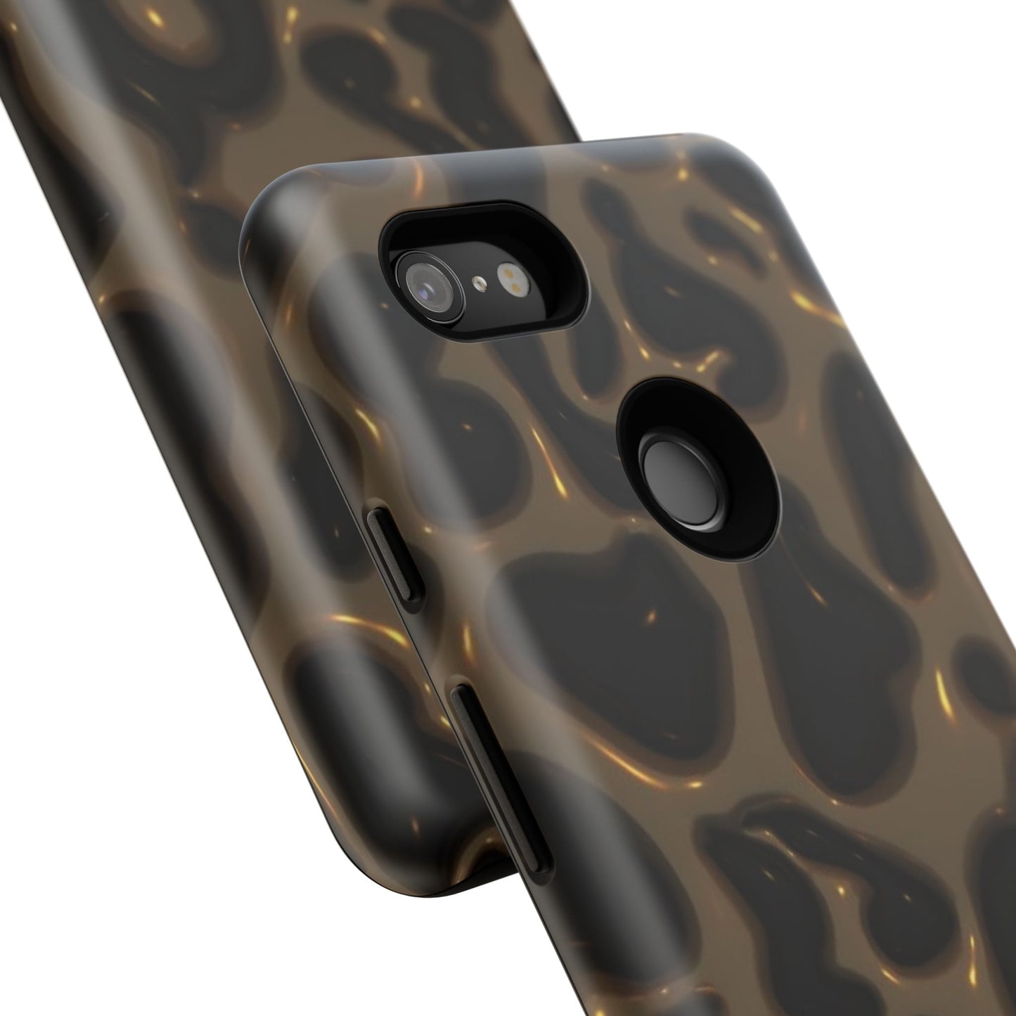 Leopard Gloss Tough Phone Case — Durable Protective iPhone Cover with Glossy Brown Animal Print