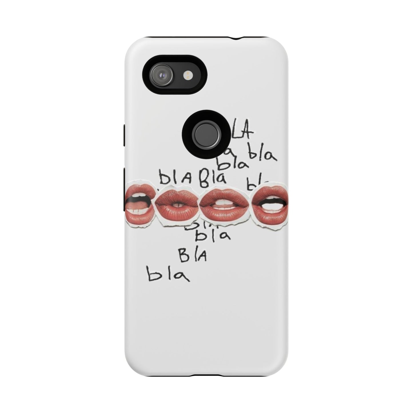 Playful Phone Case with Lips Design - Tough Cases