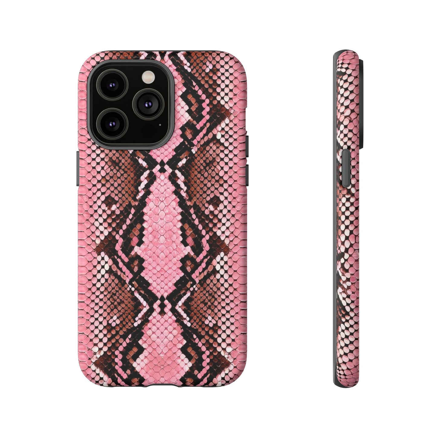 Pink Snake Skin Tough Phone Case — Protective Stylish iPhone Cover