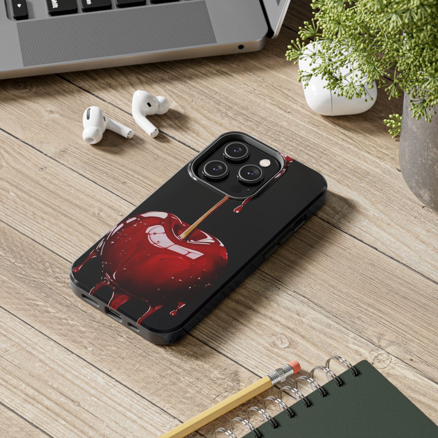 Dripping Cherry Tough Phone Case - Stylish Protection for Your Device