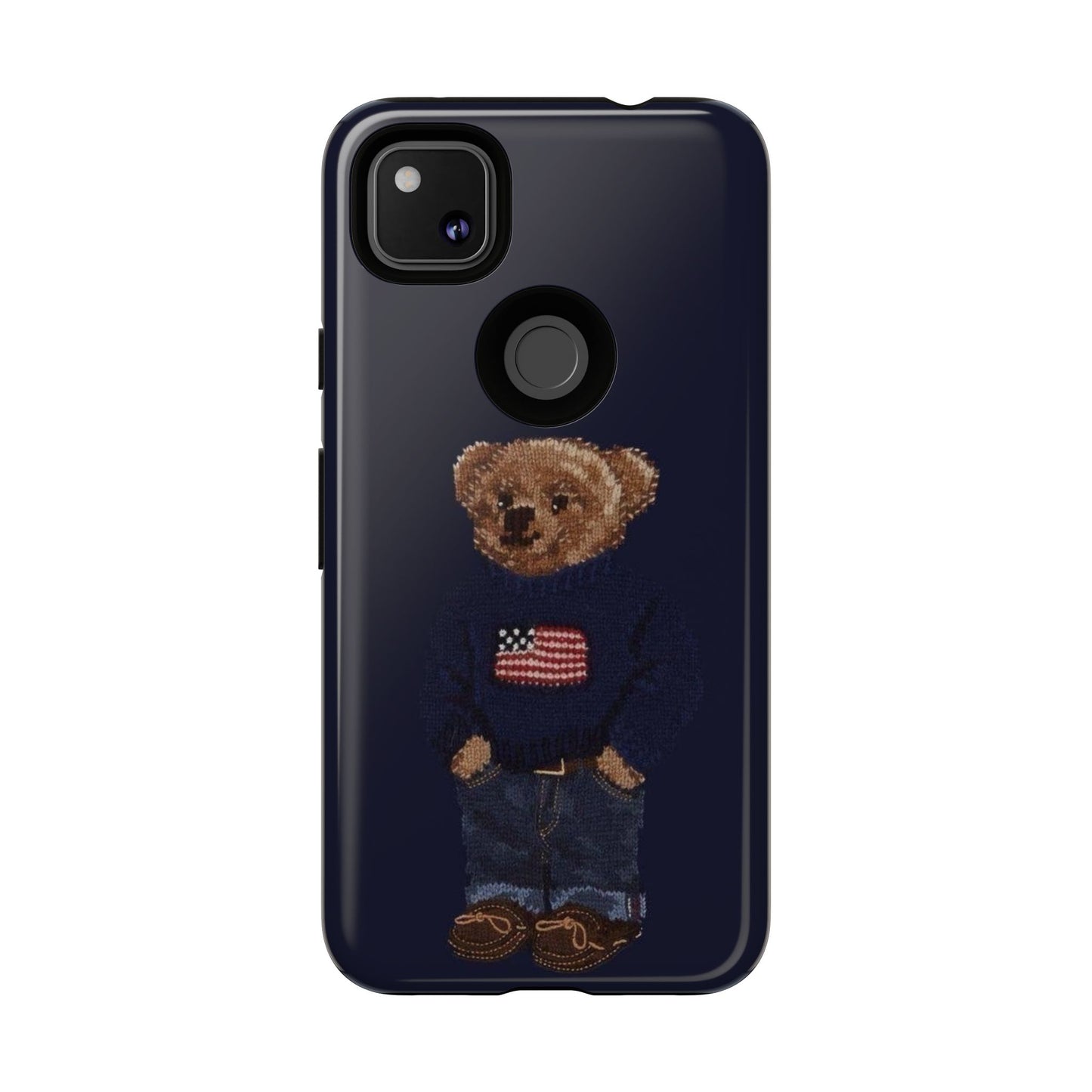 Patriotic Polo Bear Phone Case — Navy Protective Tough Case