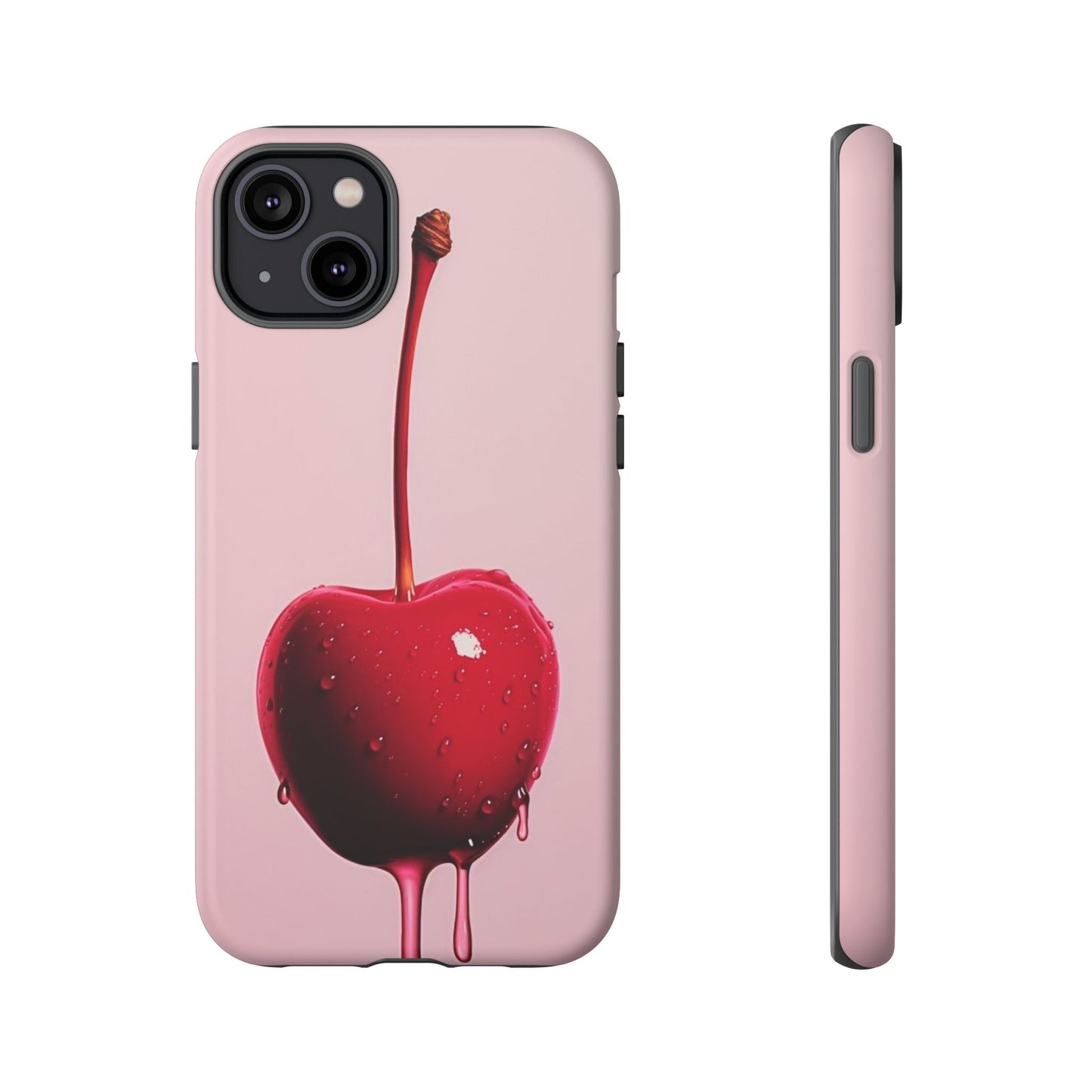 Cherry Drip Phone Case, Tough Phone Cover, Cute Cherry Accessory, Trendy Mobile Case, Kawaii Phone Case, Gift for Her