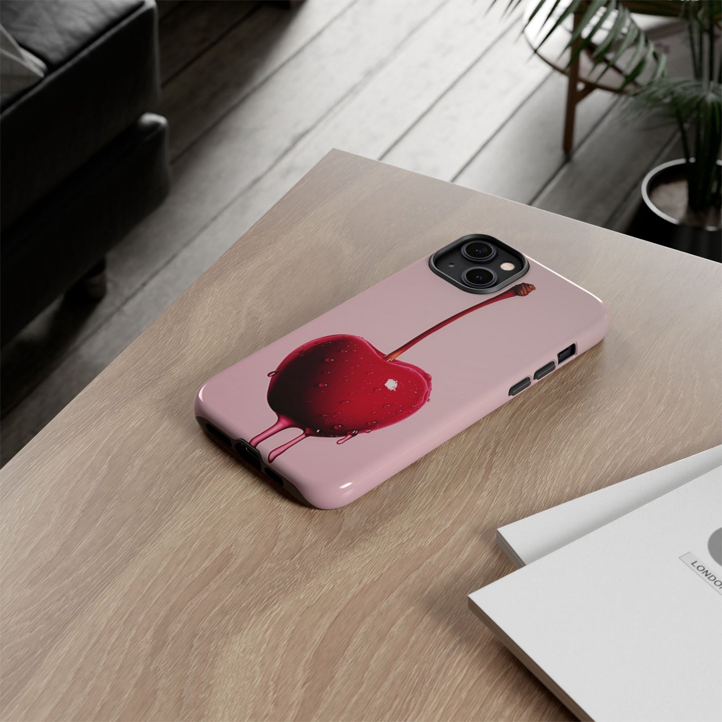 Cherry Drip Phone Case, Tough Phone Cover, Cute Cherry Accessory, Trendy Mobile Case, Kawaii Phone Case, Gift for Her