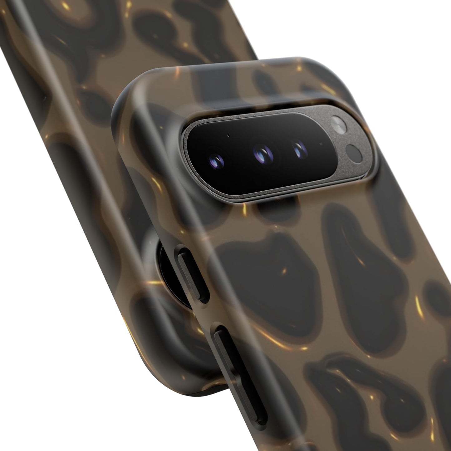 Leopard Gloss Tough Phone Case — Durable Protective iPhone Cover with Glossy Brown Animal Print