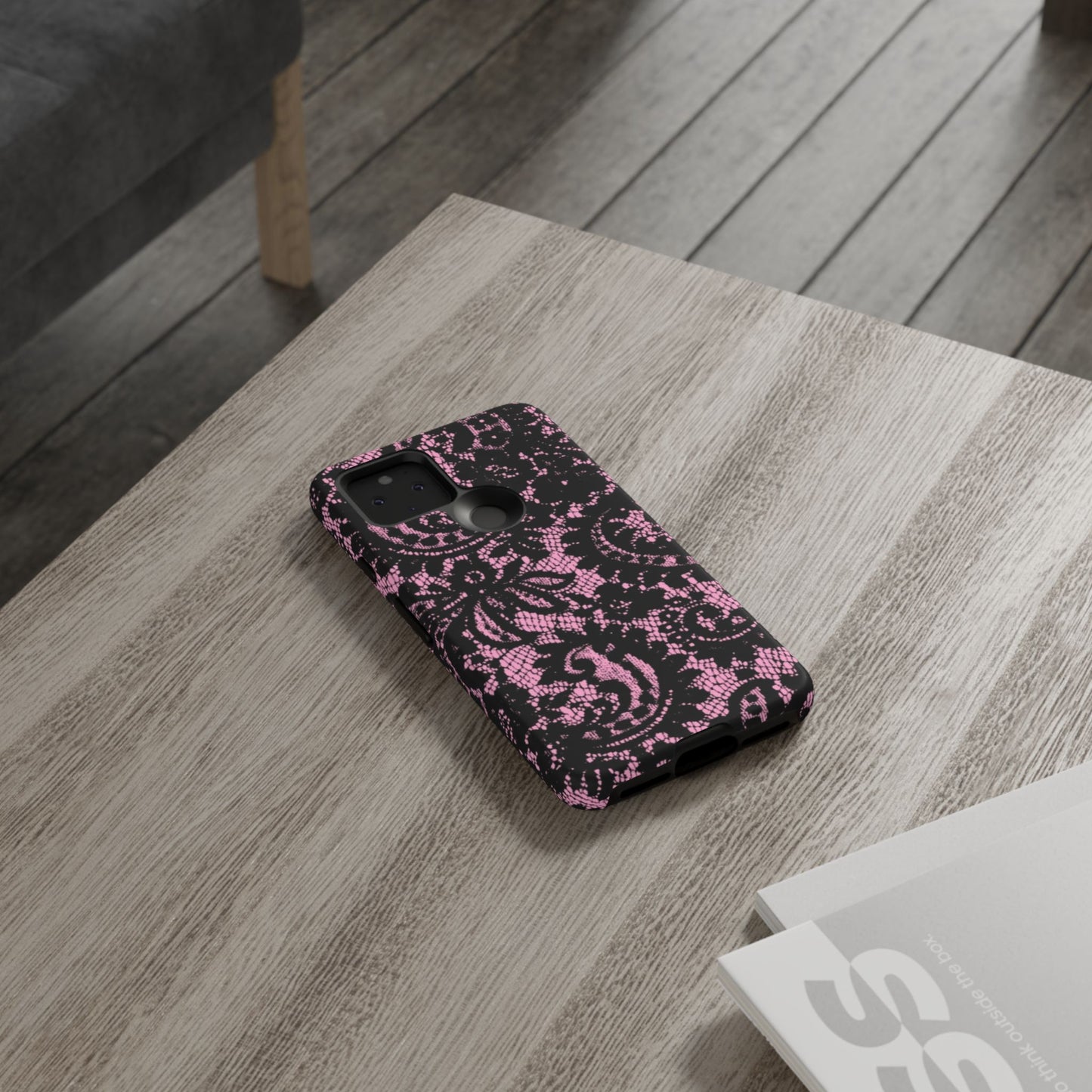 Phone Case — Pink Lace Floral Tough Protective Case